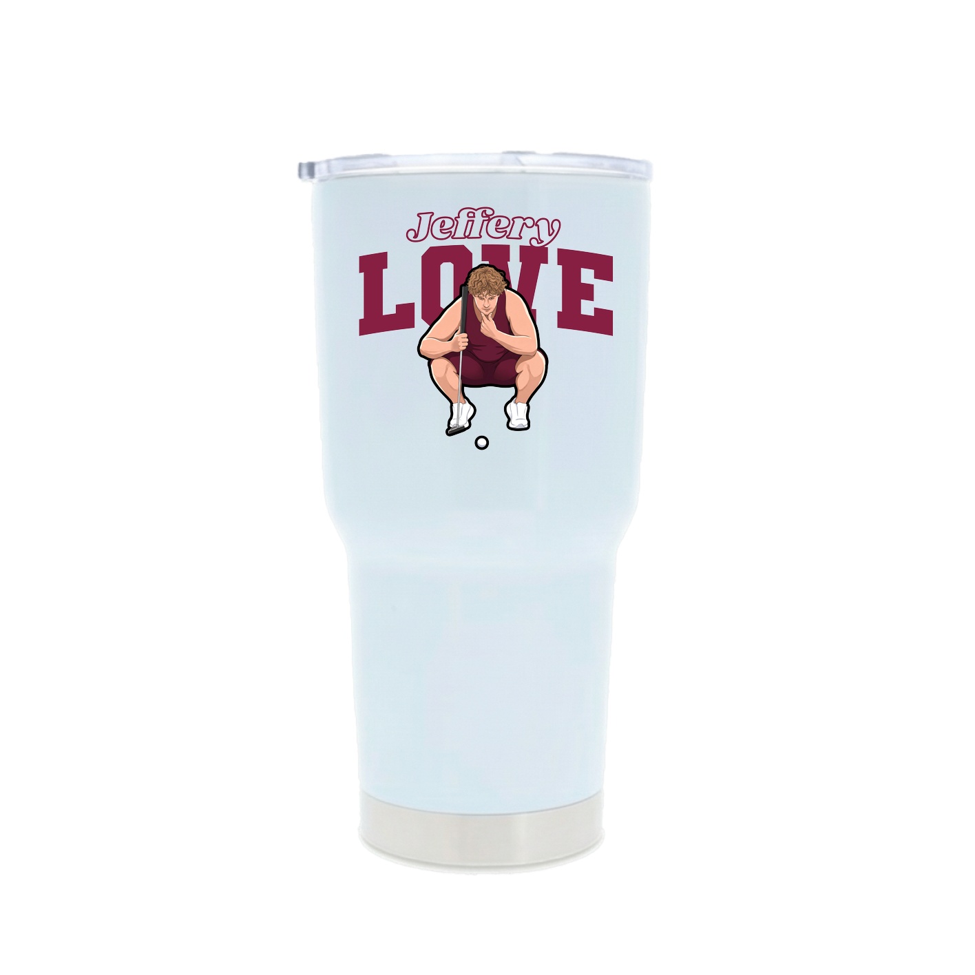 30oz Stainless Steel Tumbler — Name Arch in White