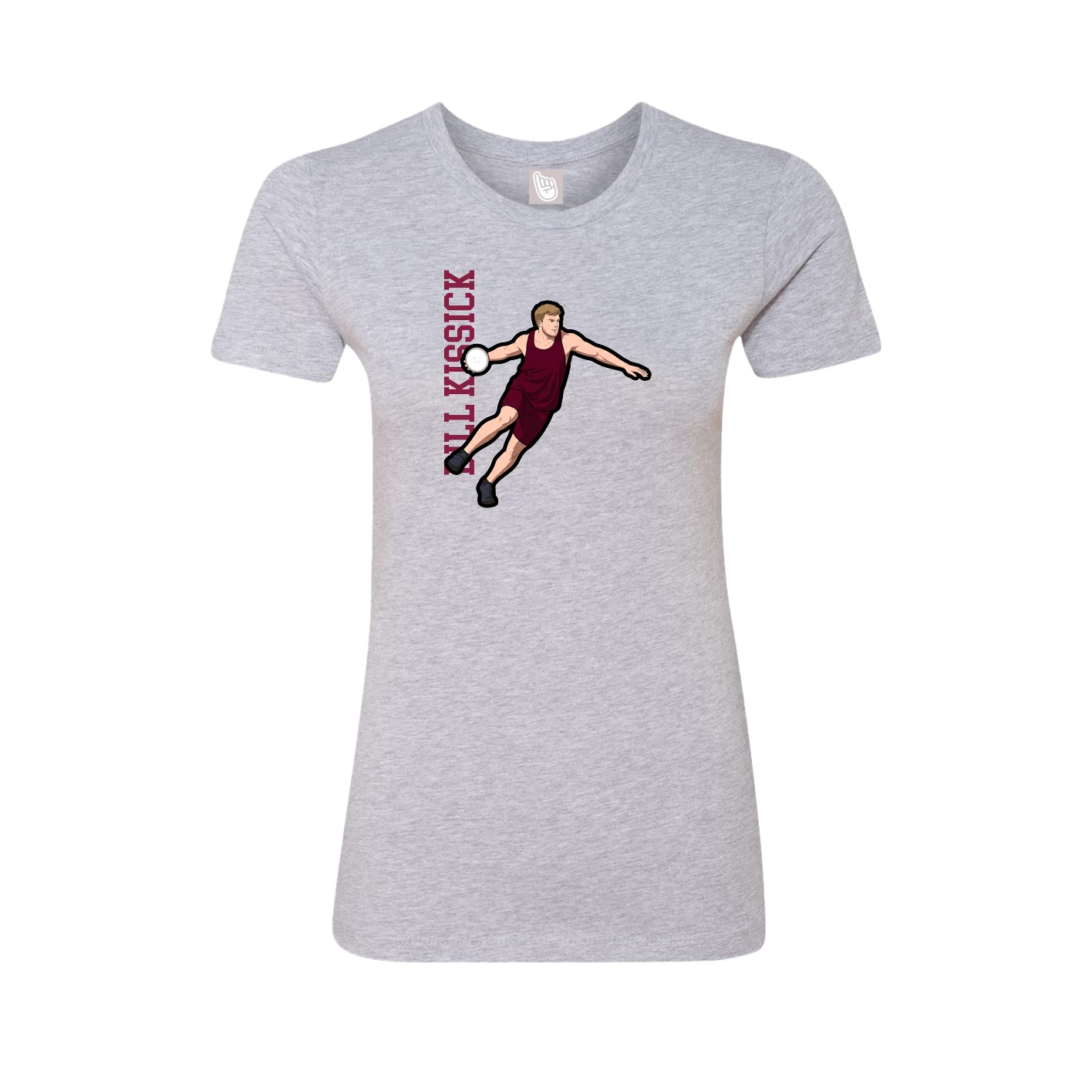 Womens Tee — Name Vertical in Grey