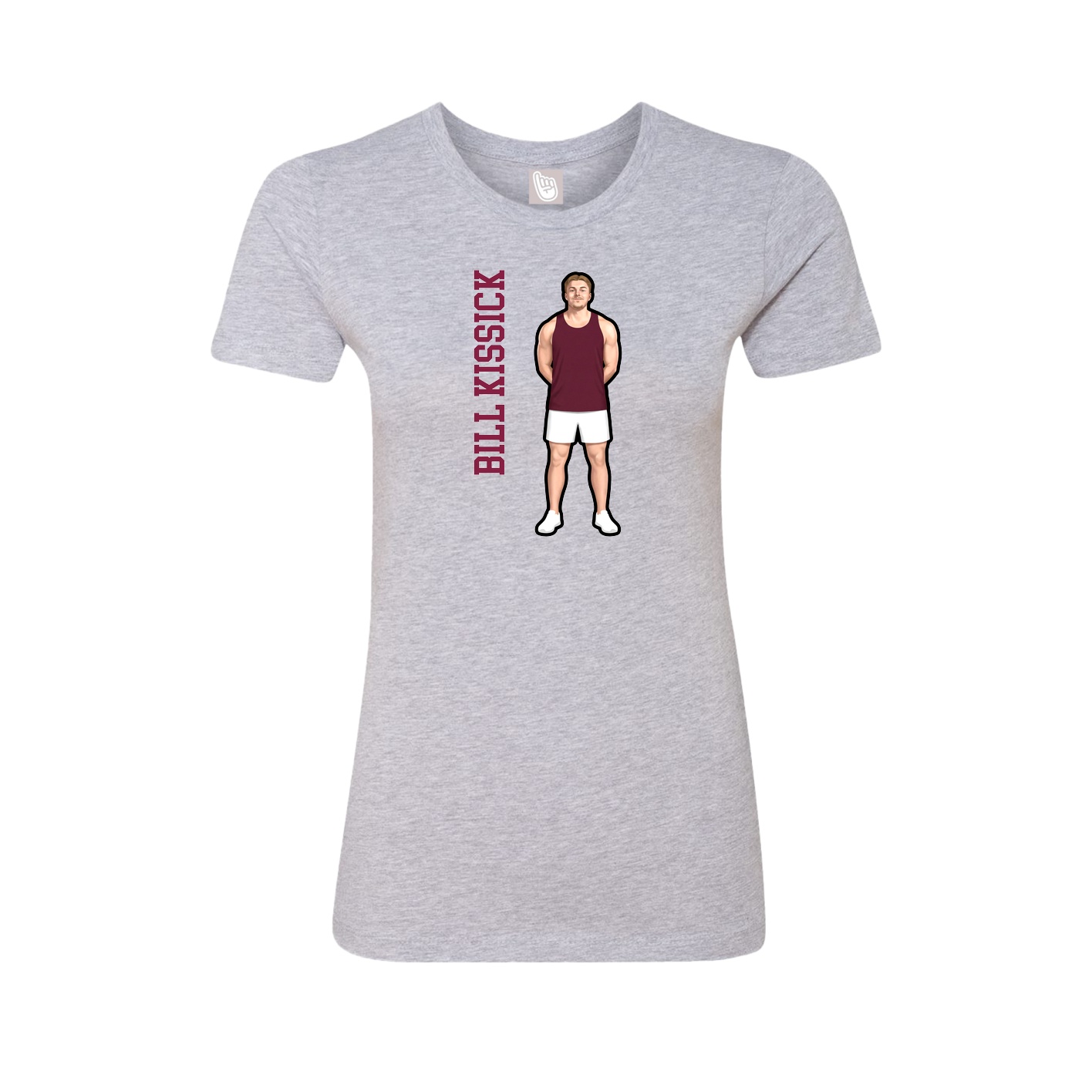 Womens Tee — Name Vertical in Grey