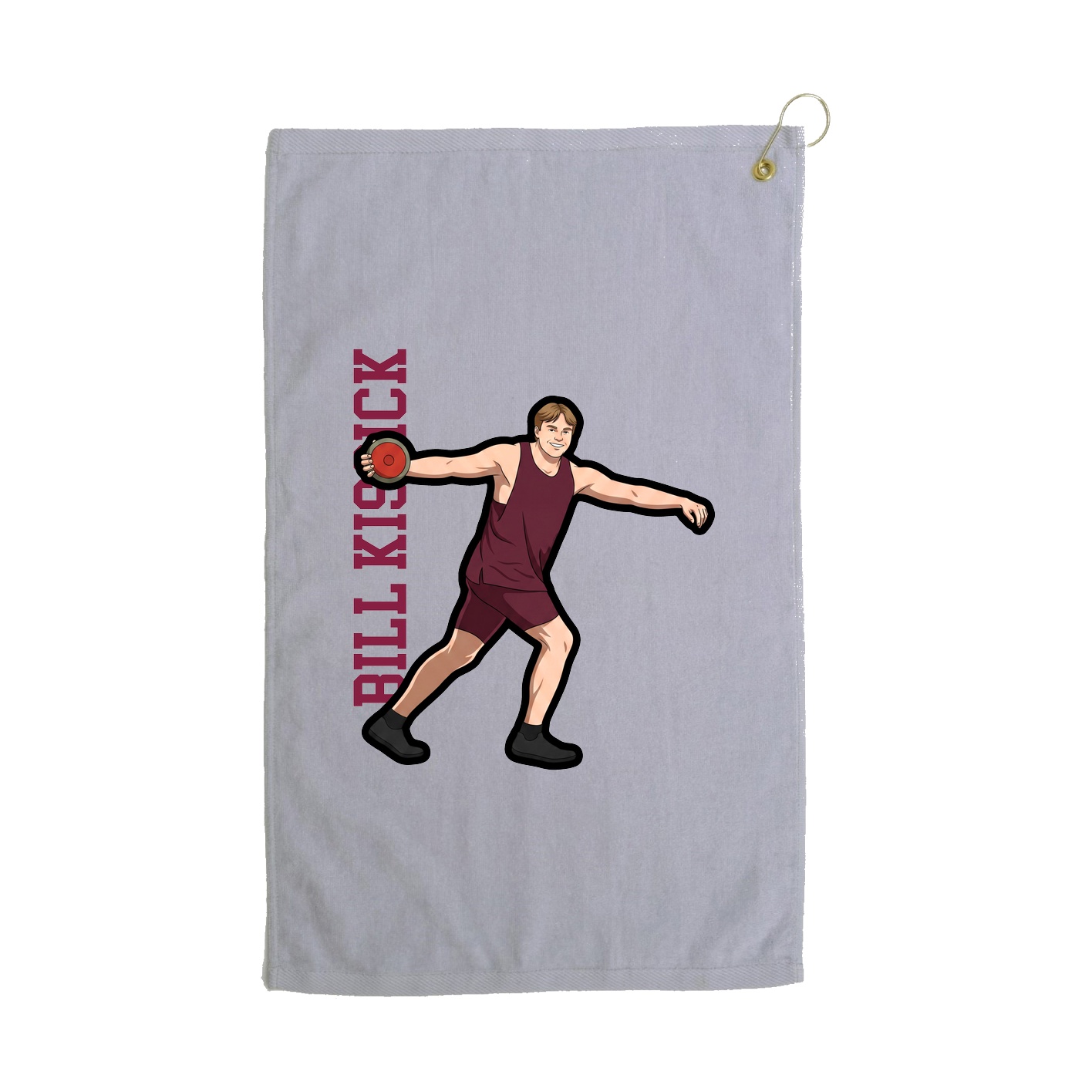 Golf Towel — Name Vertical in Grey