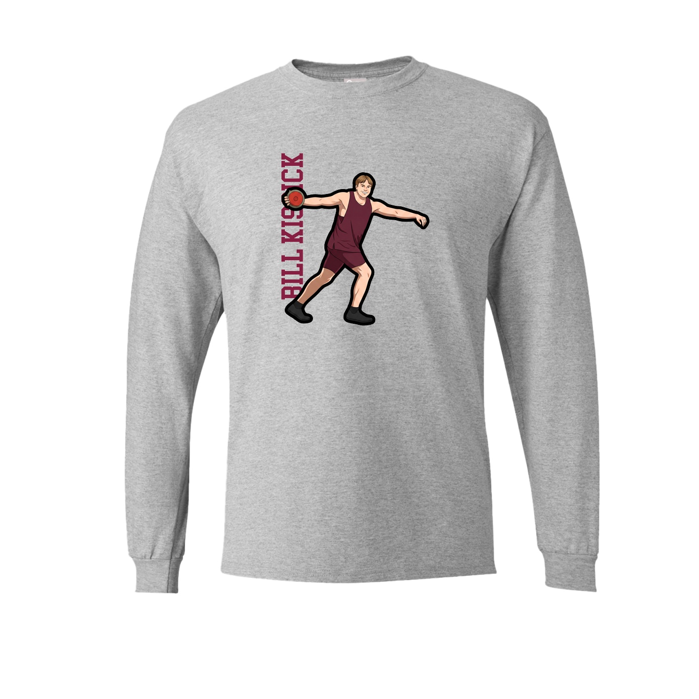 Long Sleeve Tee — Name Vertical in Grey