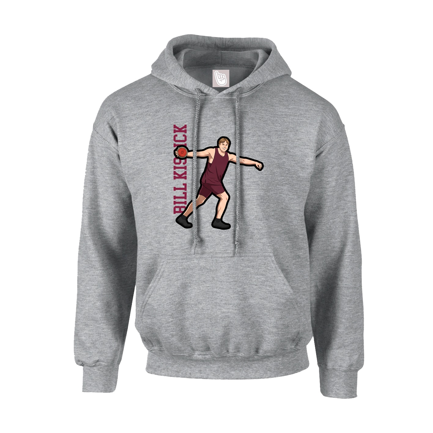 Youth Hoodie — Name Vertical in Grey