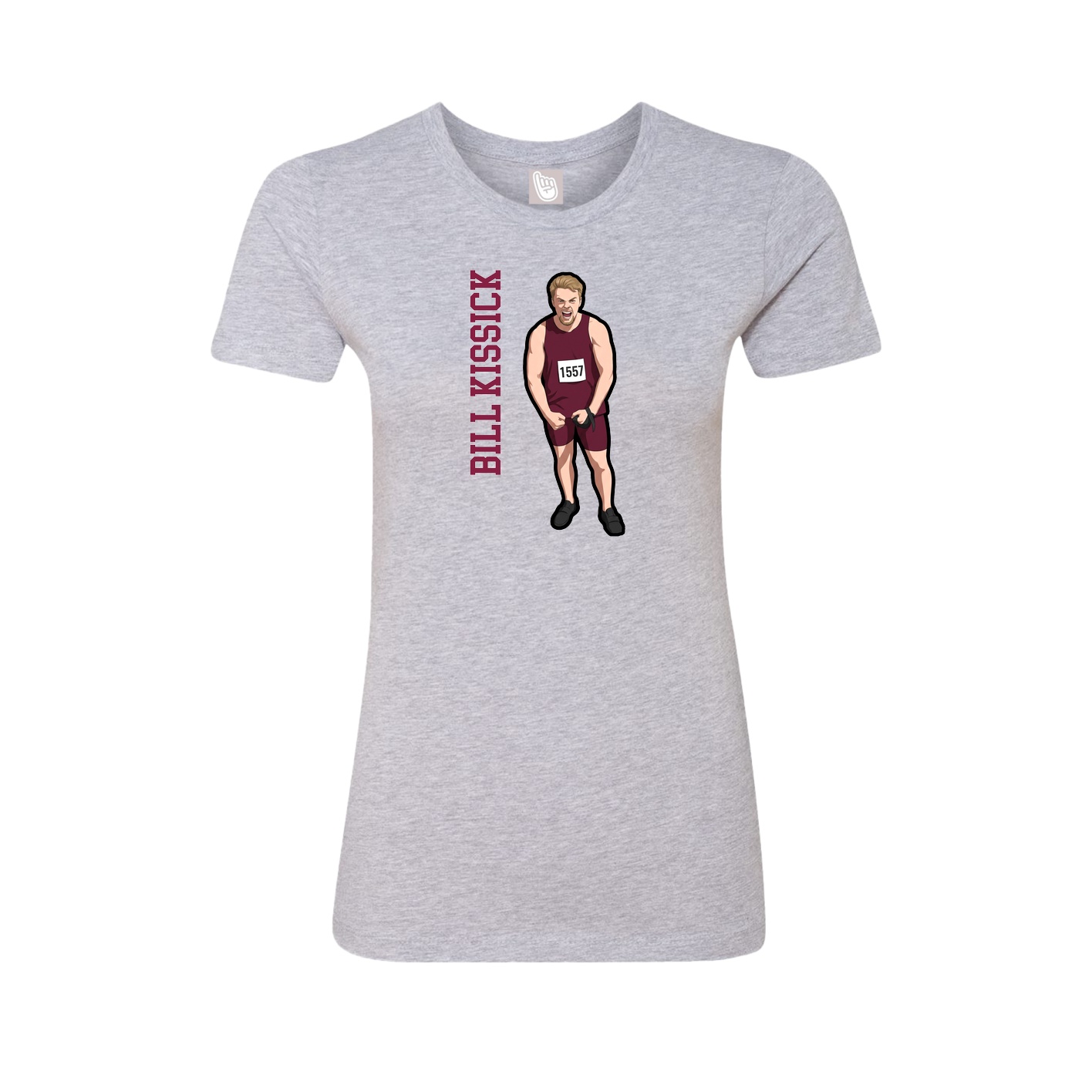 Womens Tee — Name Vertical in Grey