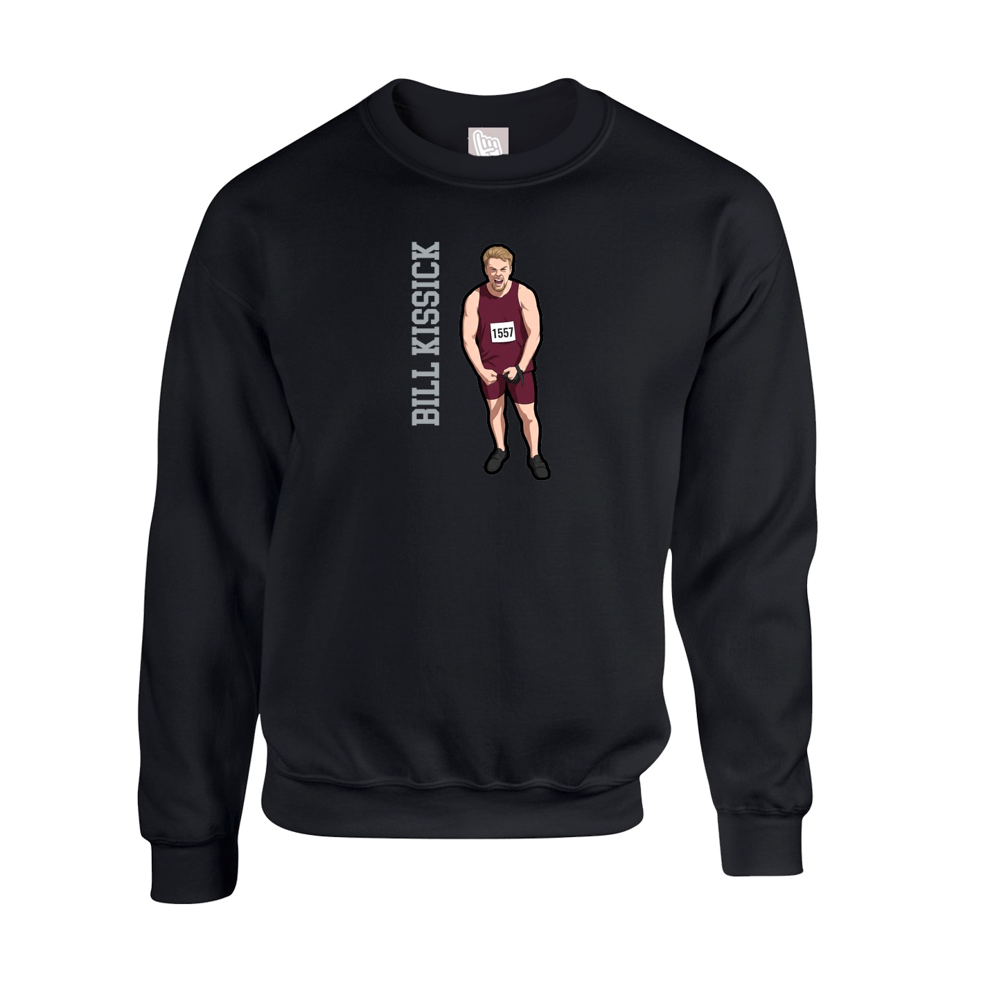 Fleece Crew — Name Vertical in Black