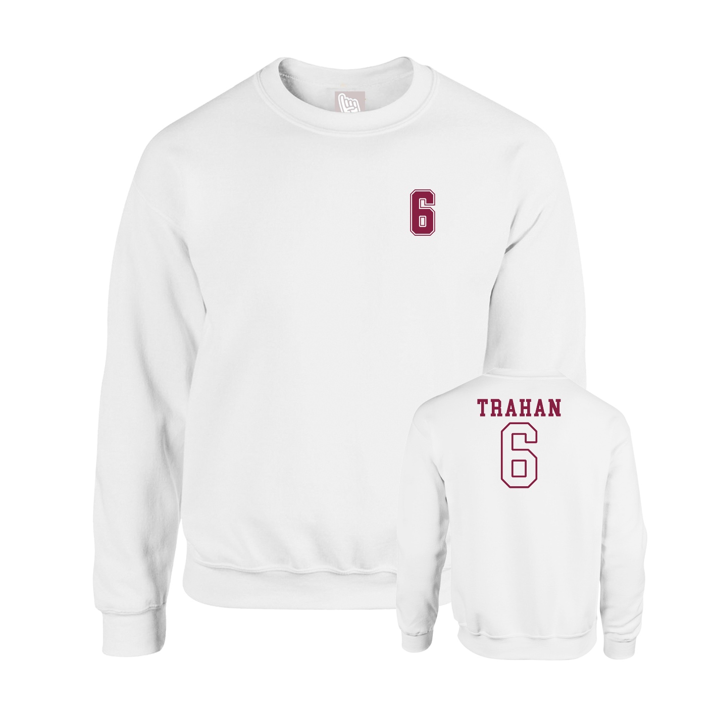 Fleece Crew — Chest Back in White