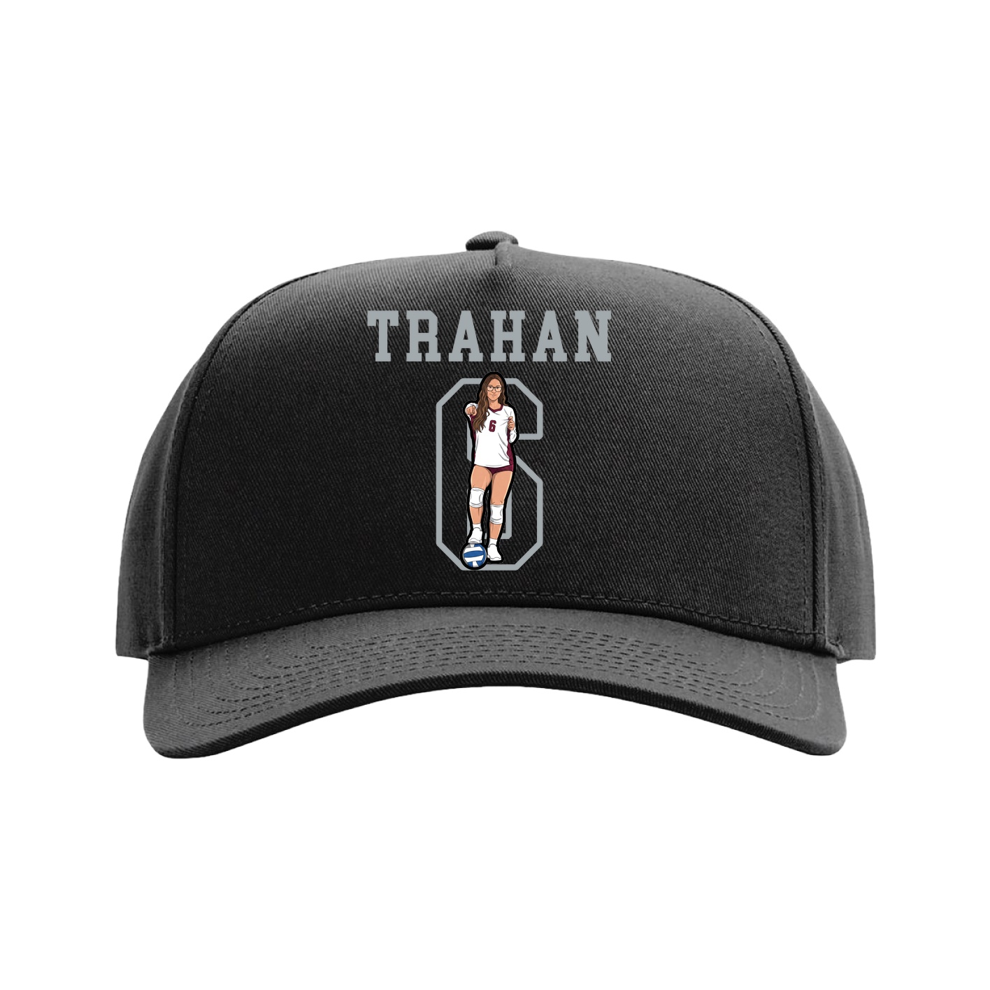 Full Fabric Five-Panel Champ Cap — Shirsey in Black