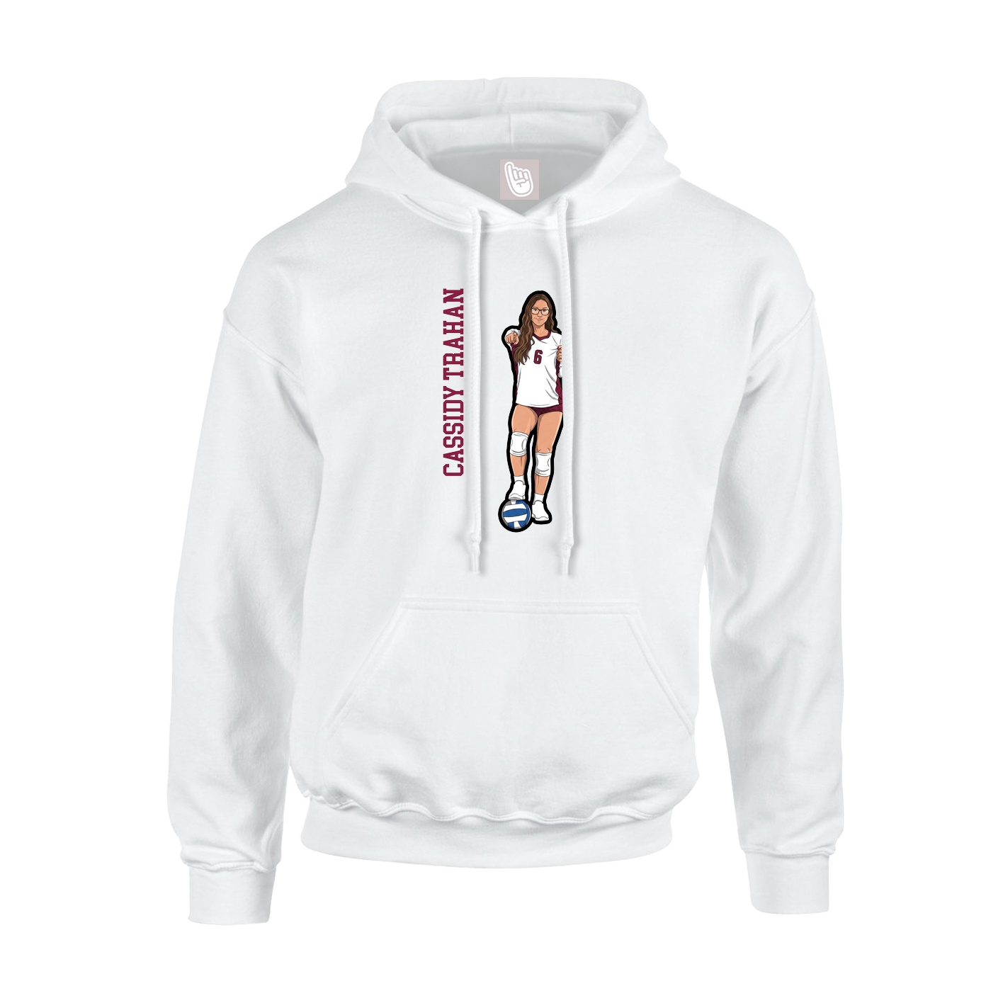 Hoodie — Name Vertical in White