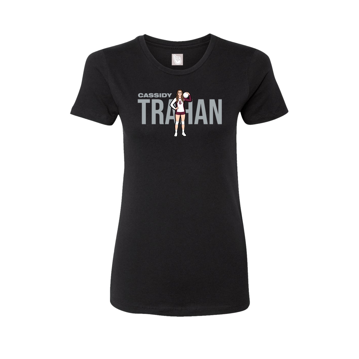 Fitted Women's Tee — Player Name in Black