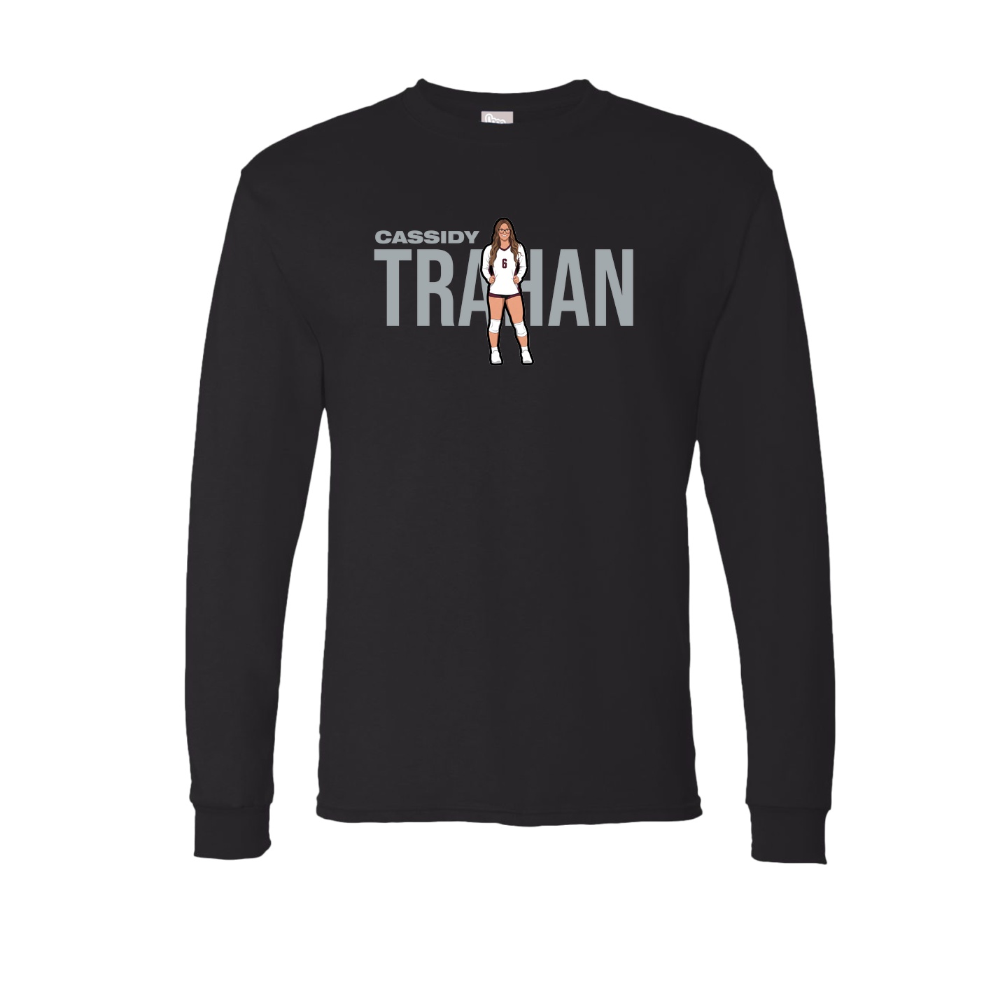 Long Sleeve Tee — Player Name in Black