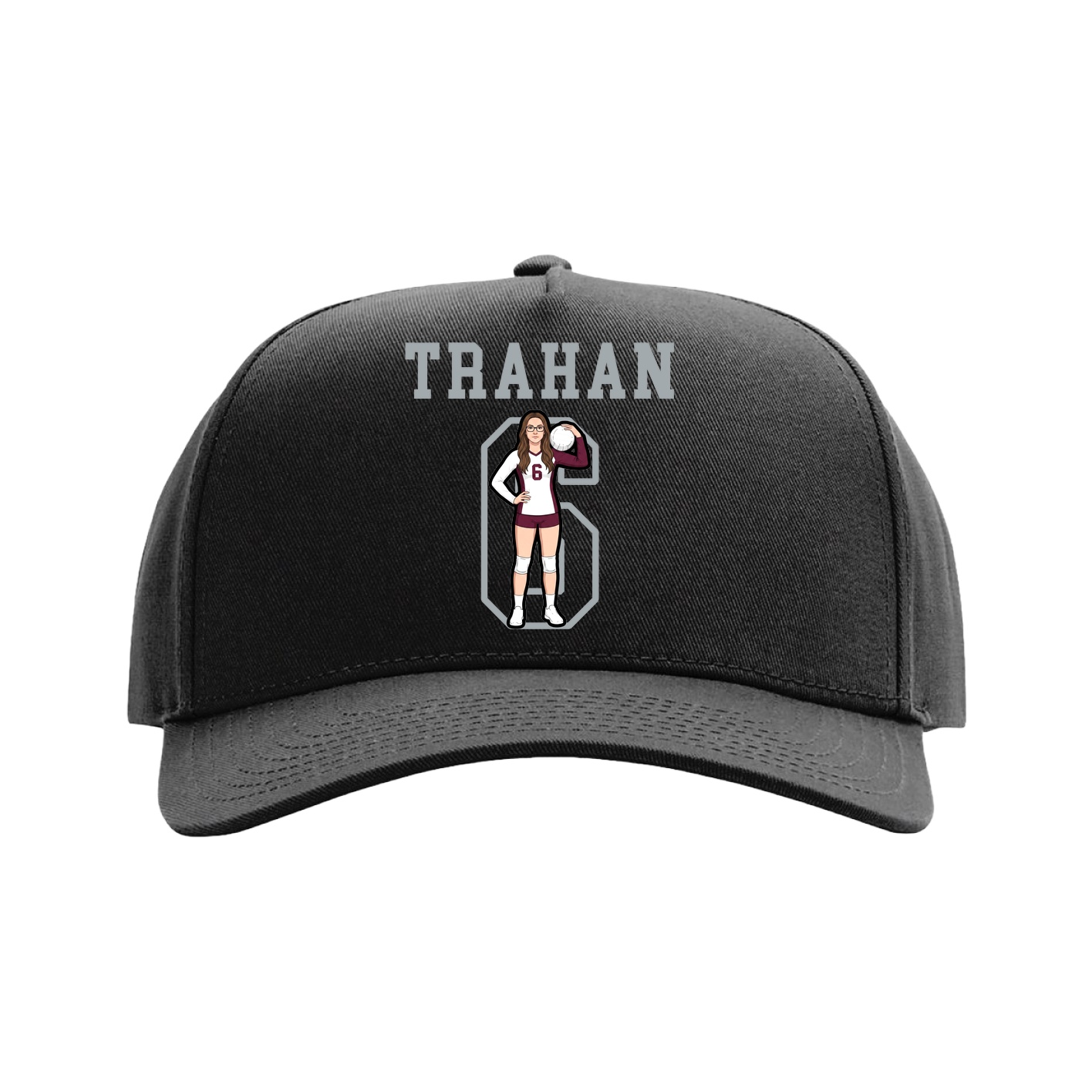 Full Fabric Five-Panel Champ Cap — Shirsey in Black