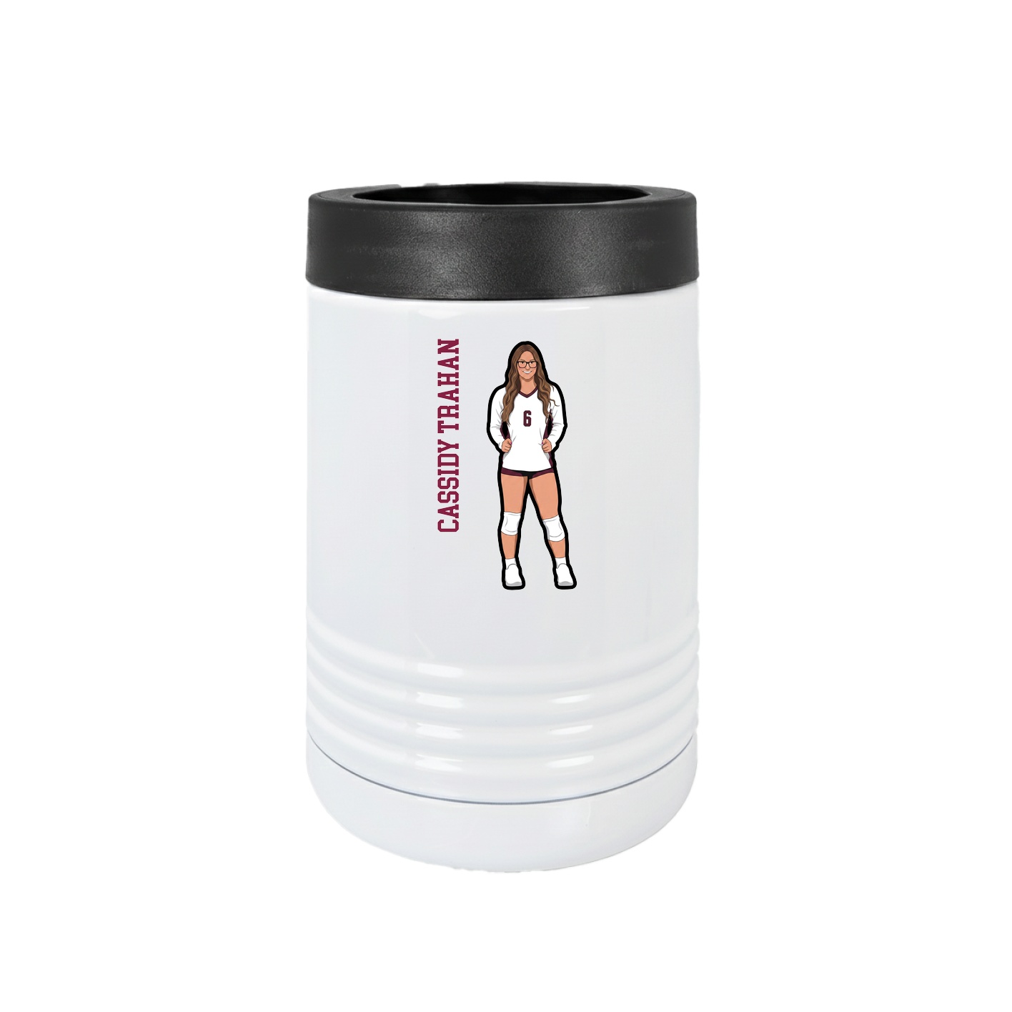 Beverage Holder — Name Vertical in White