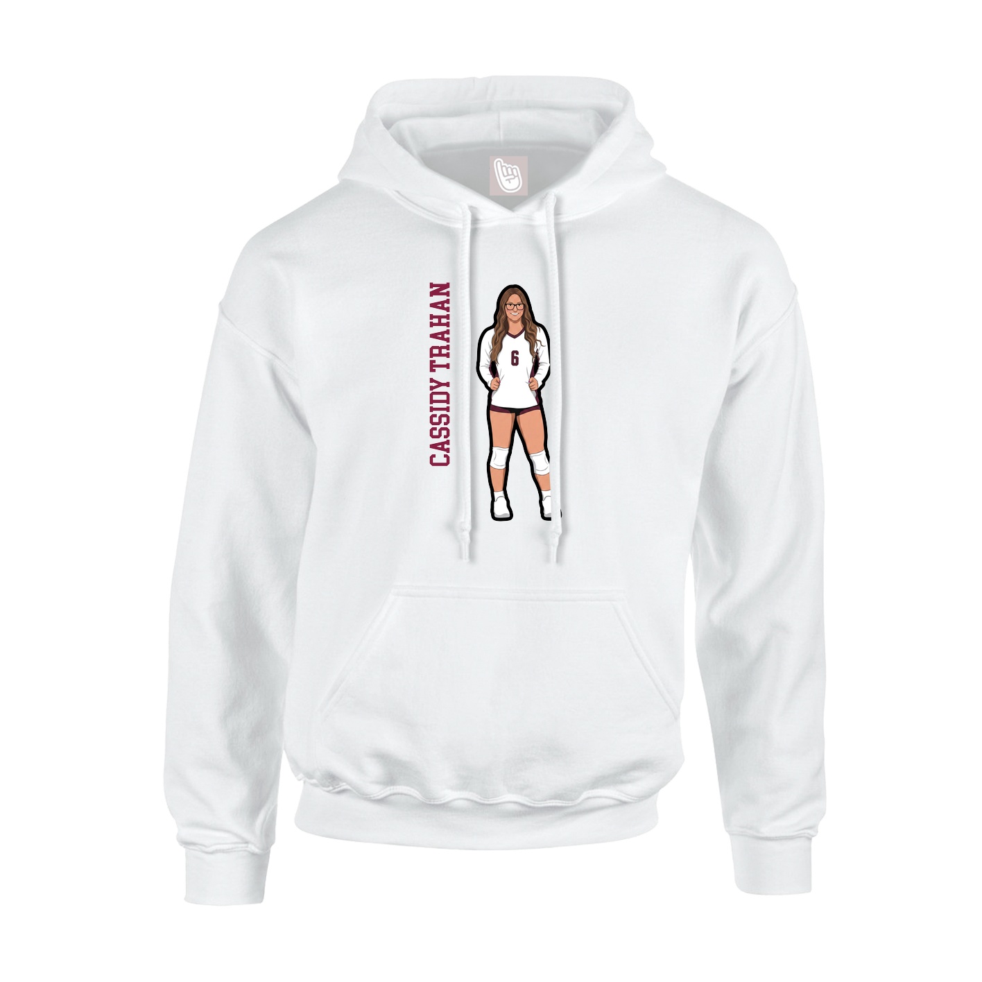 Youth Hoodie — Name Vertical in White