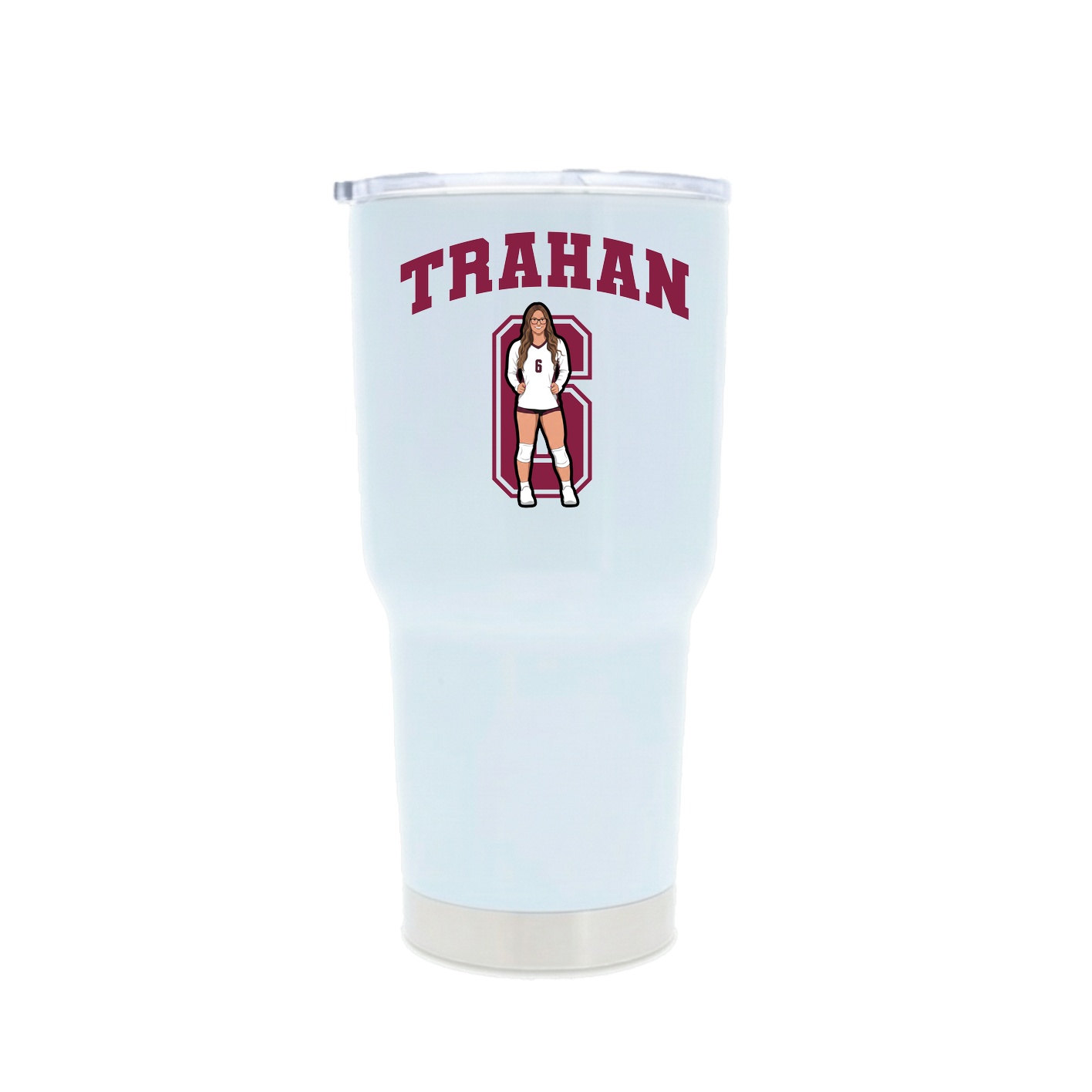 30oz Stainless Steel Tumbler — Number in White