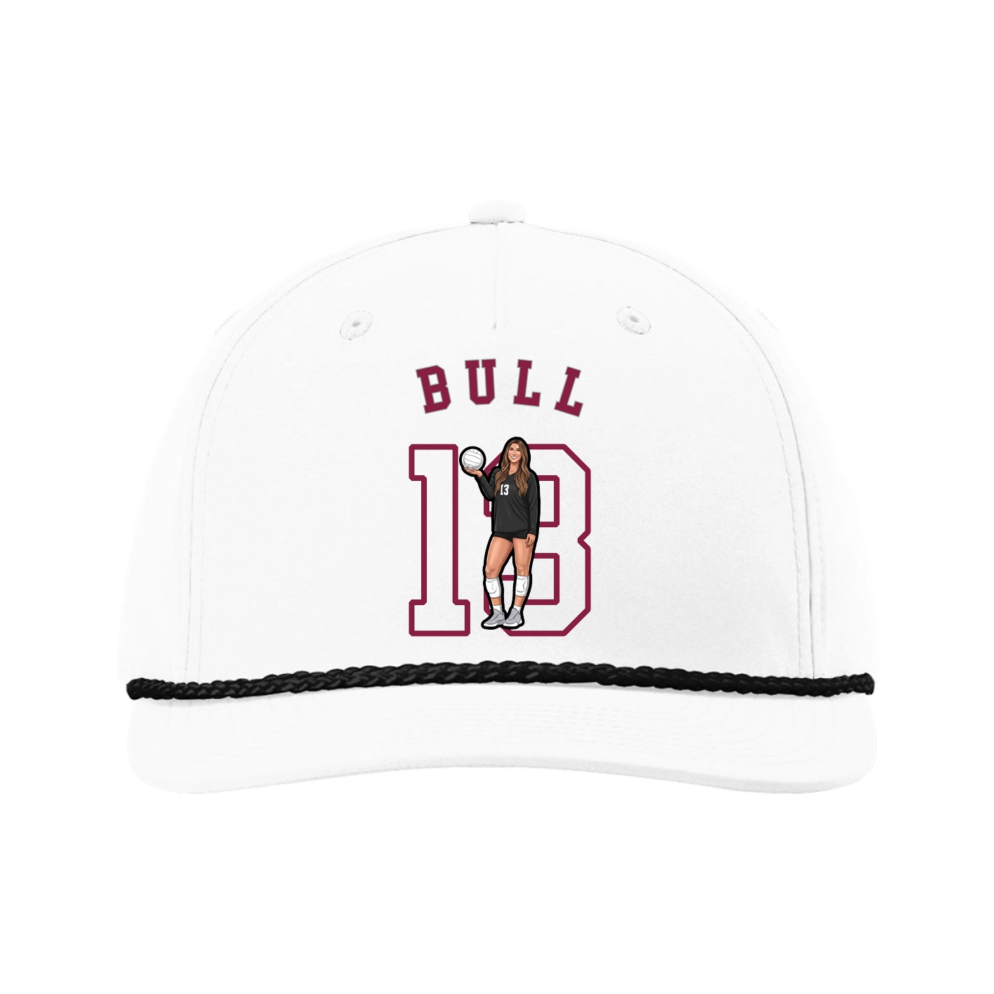 Five-Panel Classic Rope Cap — Shirsey Arch in White