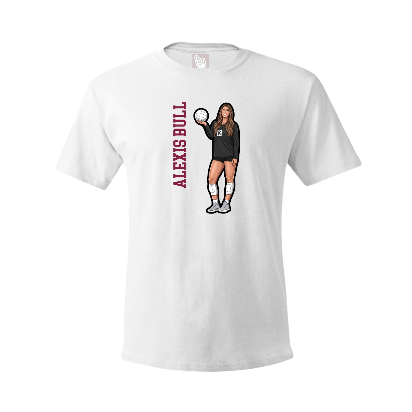 Tee — Name Vertical in White