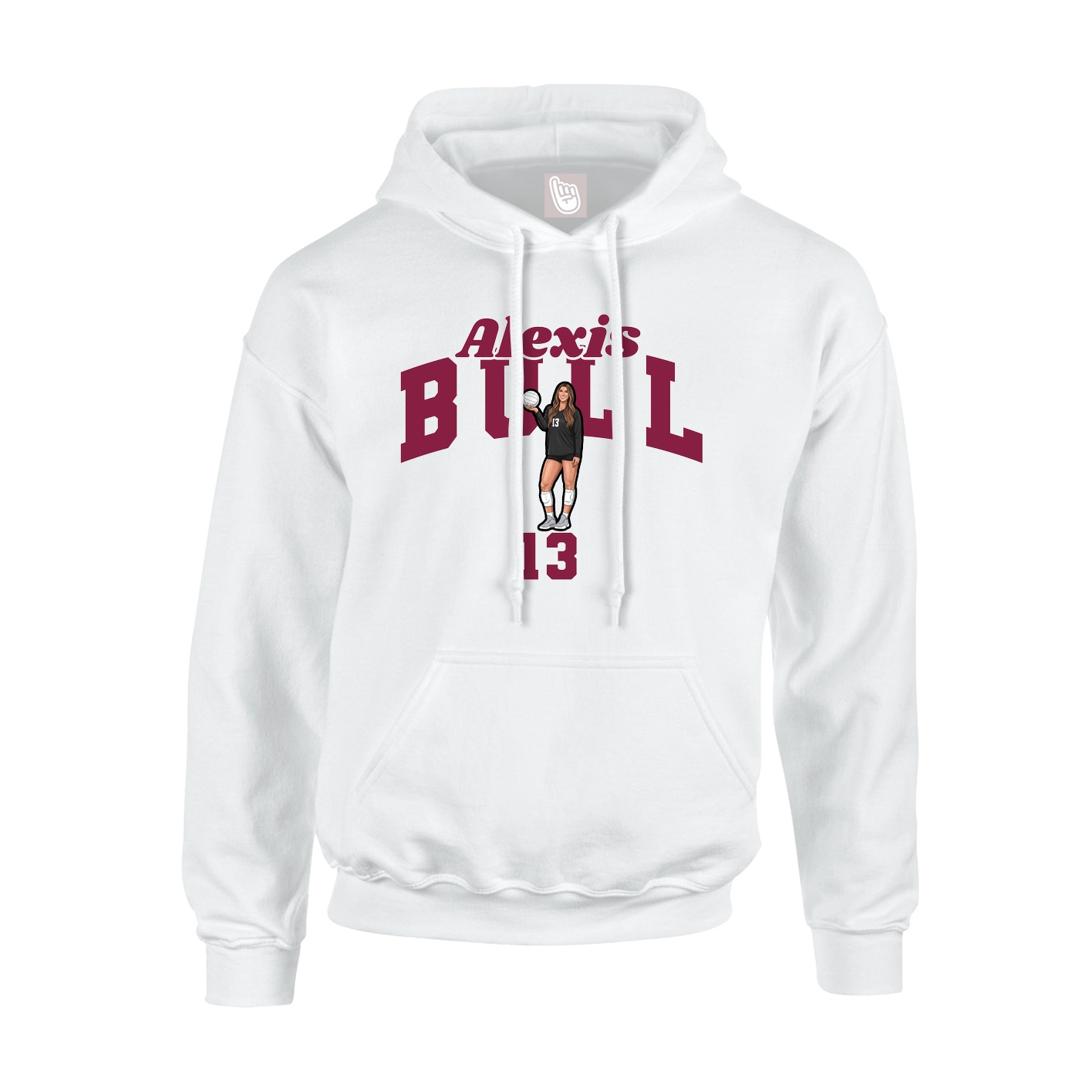 Youth Hoodie — Signature Arch in White