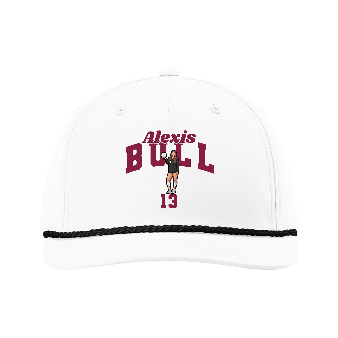 Five-Panel Classic Rope Cap — Signature Arch in White