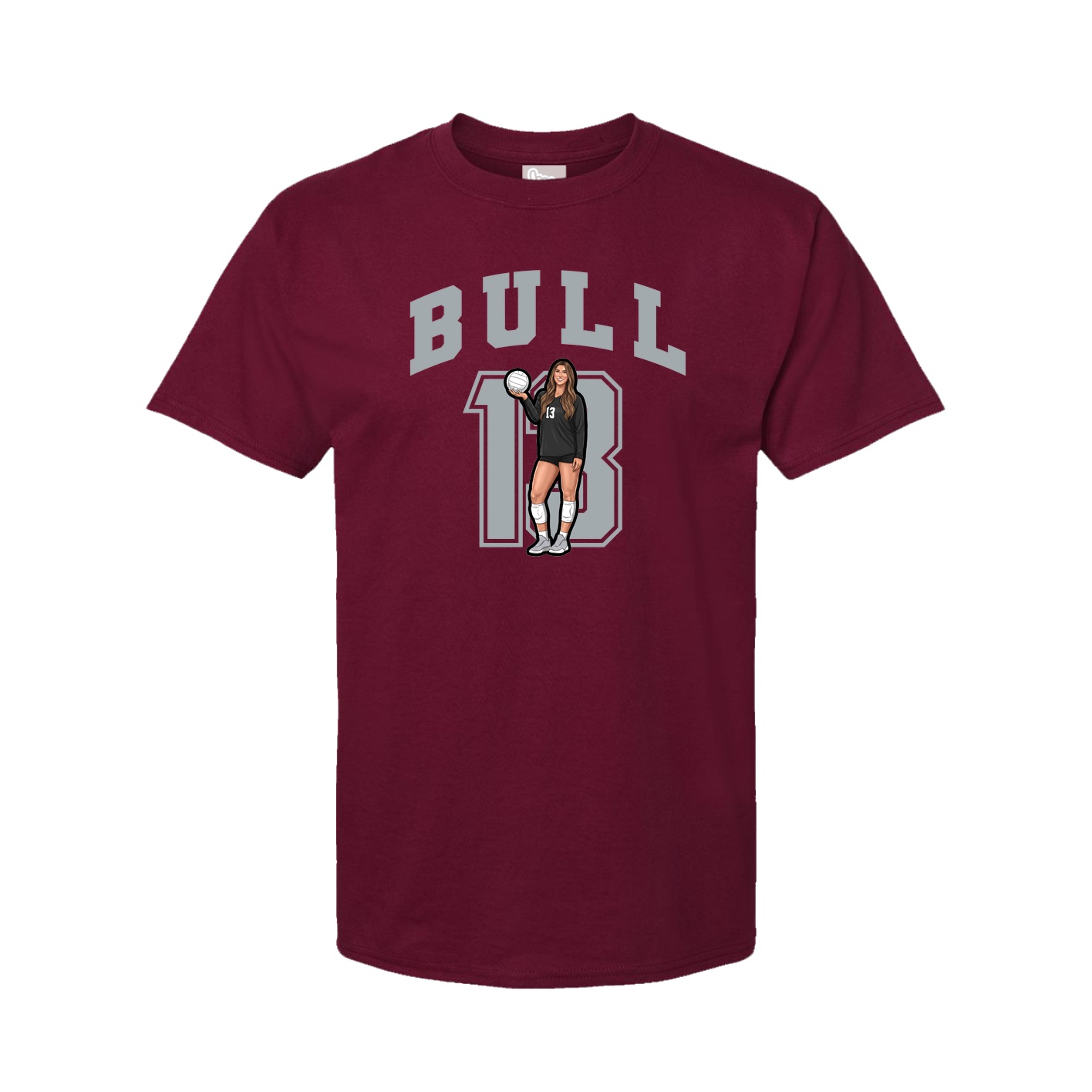 Youth Tee — Number in Cardinal