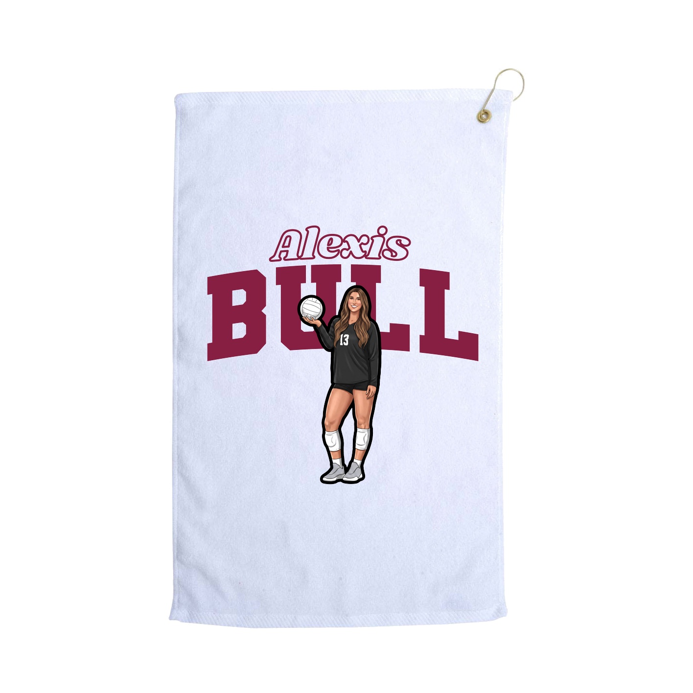 Golf Towel — Name Arch in White
