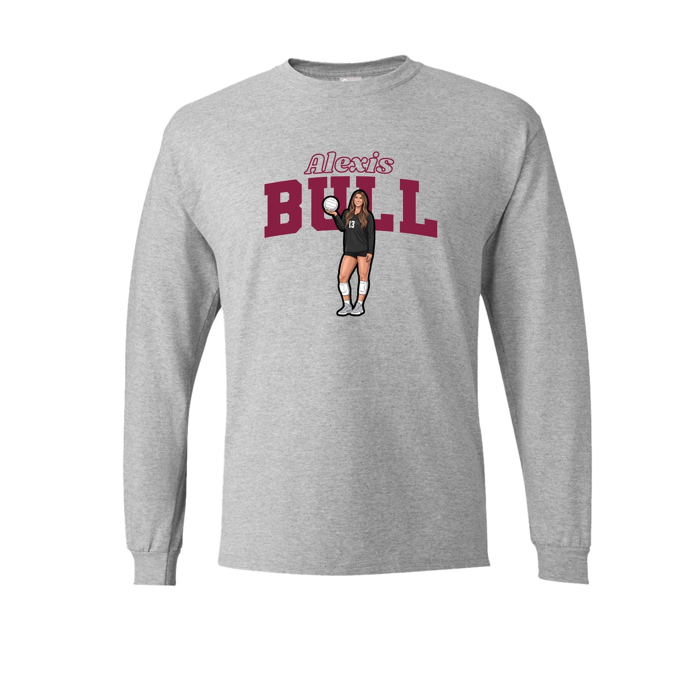 Long Sleeve Tee — Name Arch in Grey