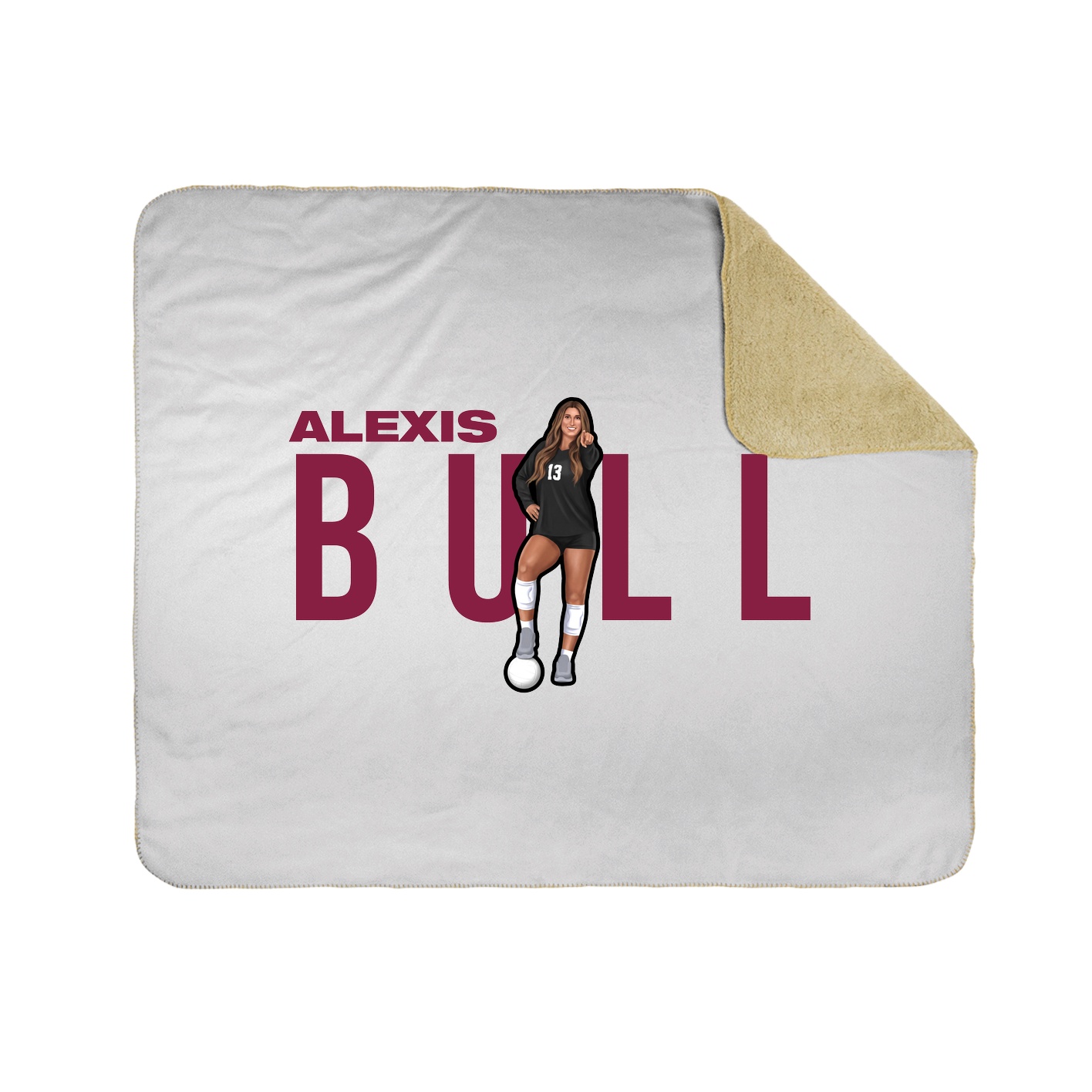 Throw Blanket — Player Name in White