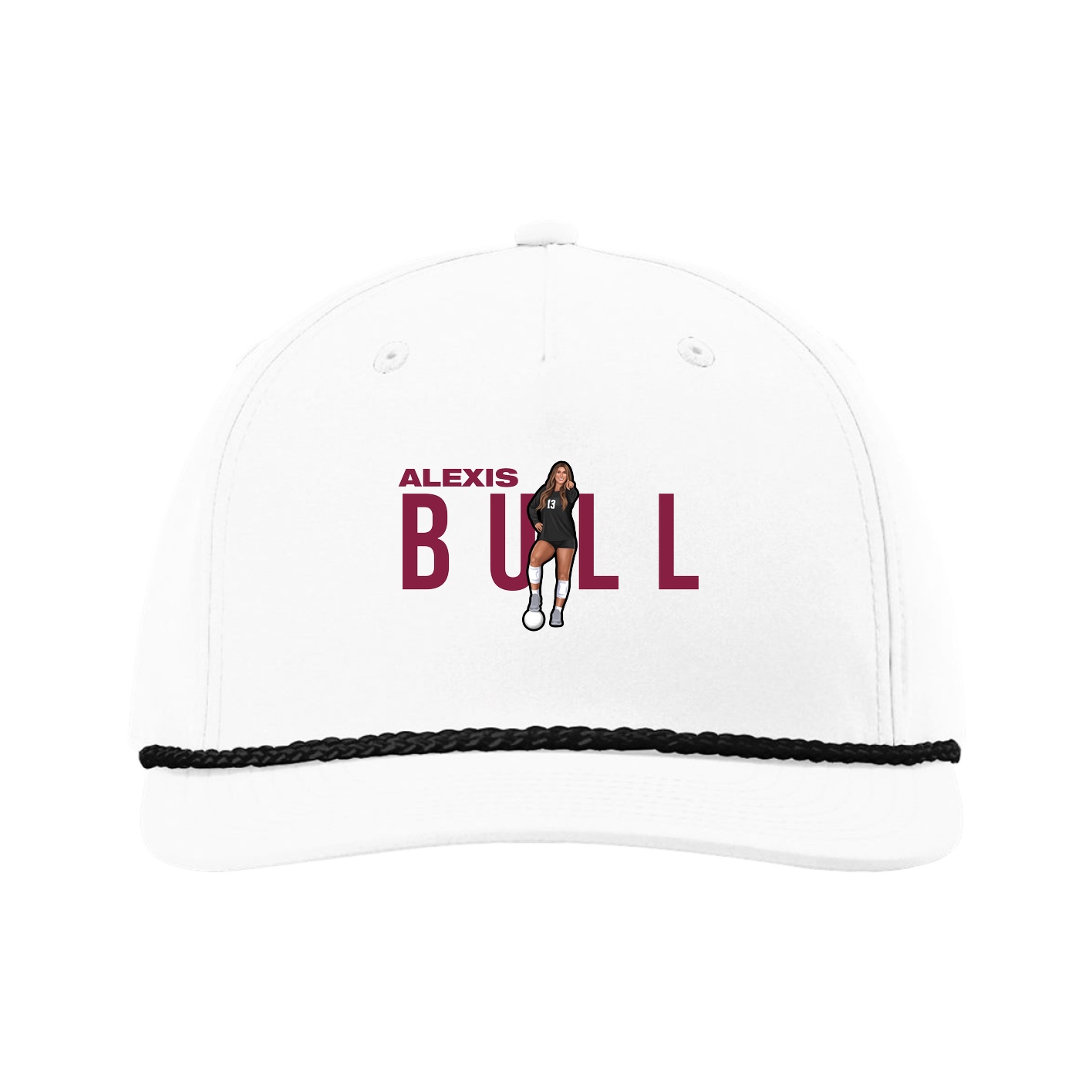 Five-Panel Classic Rope Cap — Player Name in White