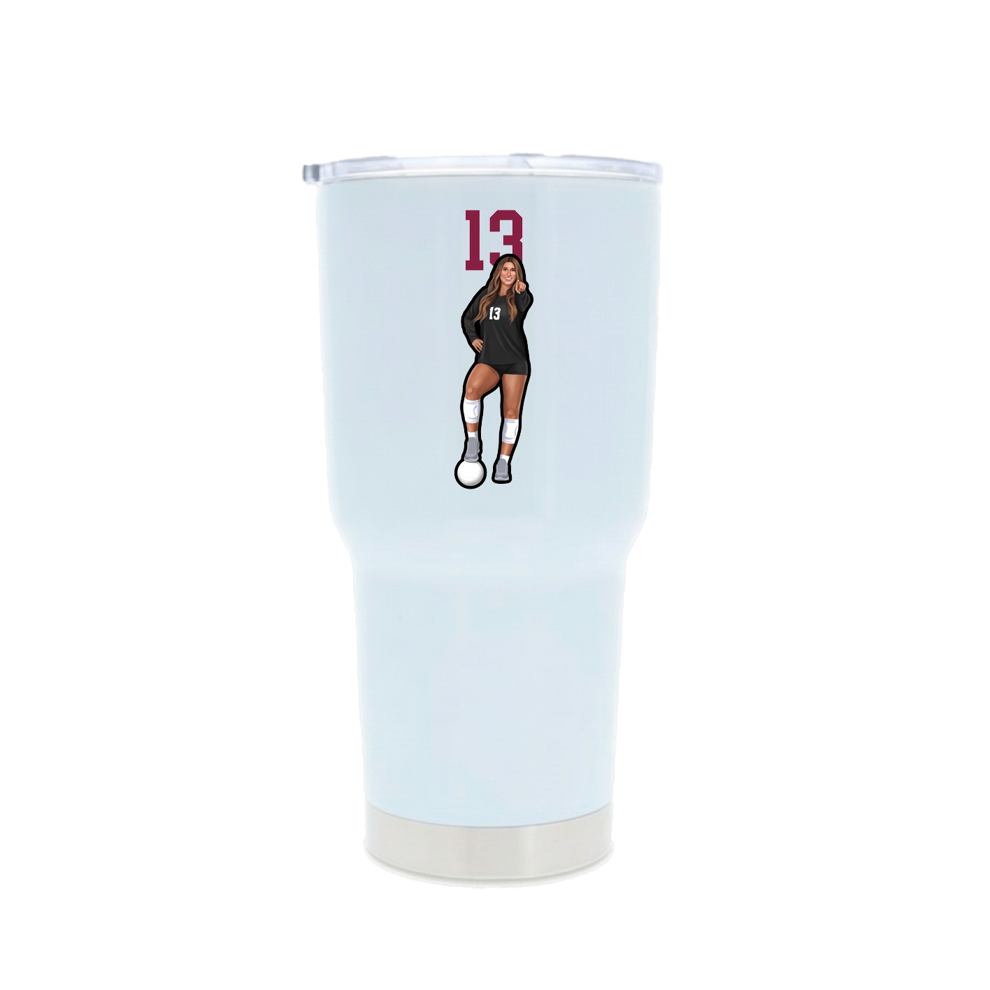 30oz Stainless Steel Tumbler — Number Top in White