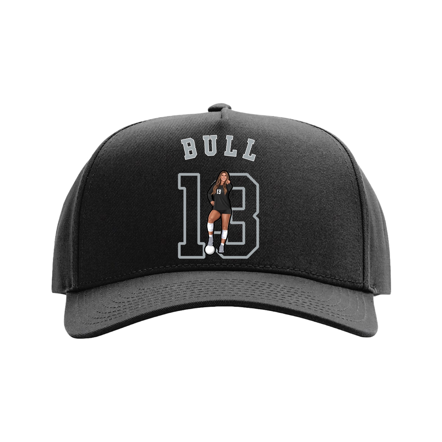 Full Fabric Five-Panel Champ Cap — Shirsey Arch in Black