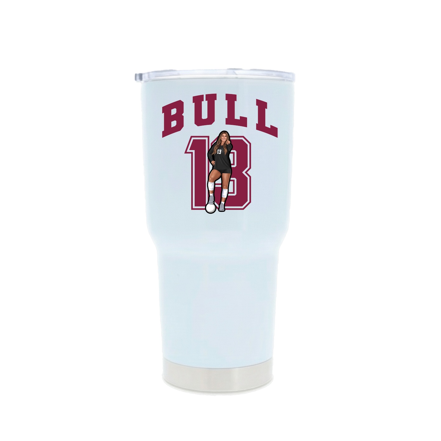 30oz Stainless Steel Tumbler — Number in White