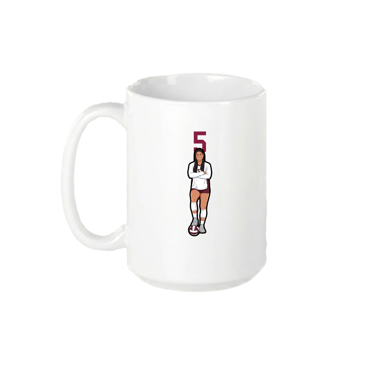 15oz Coffee Mug — Number Top in White