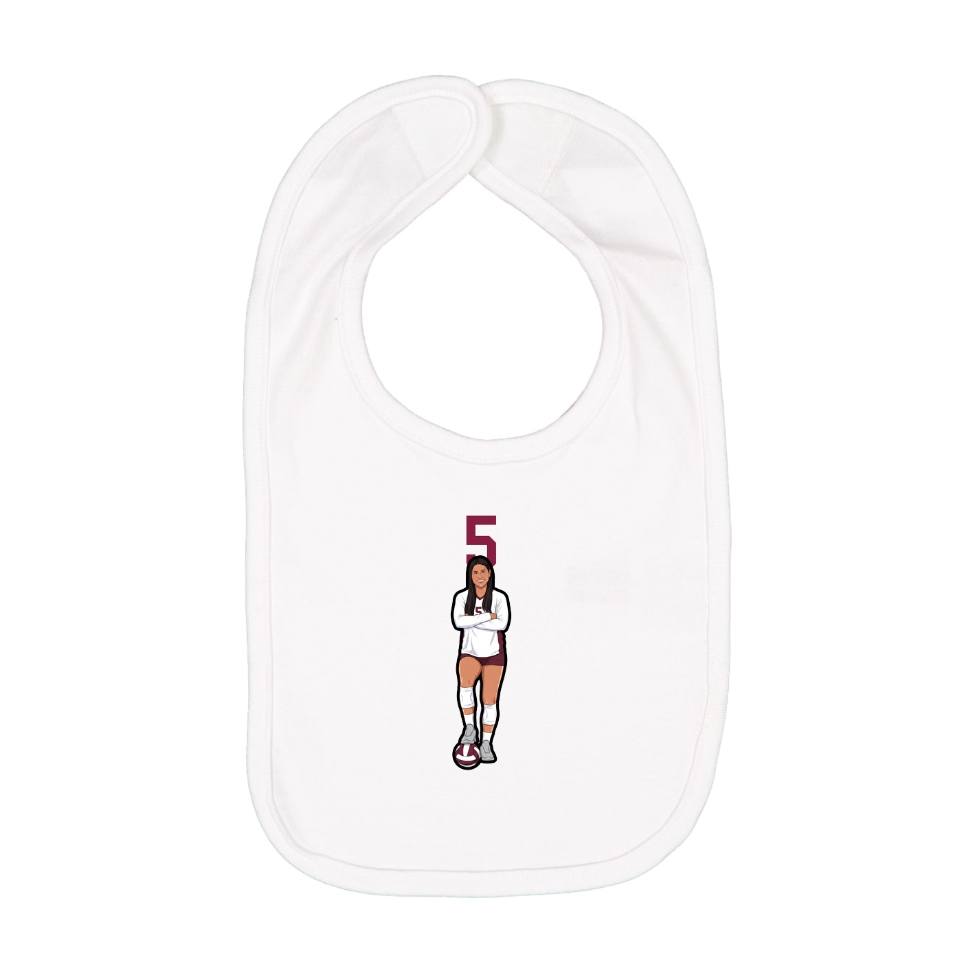 Infant Bib — Number Top in White