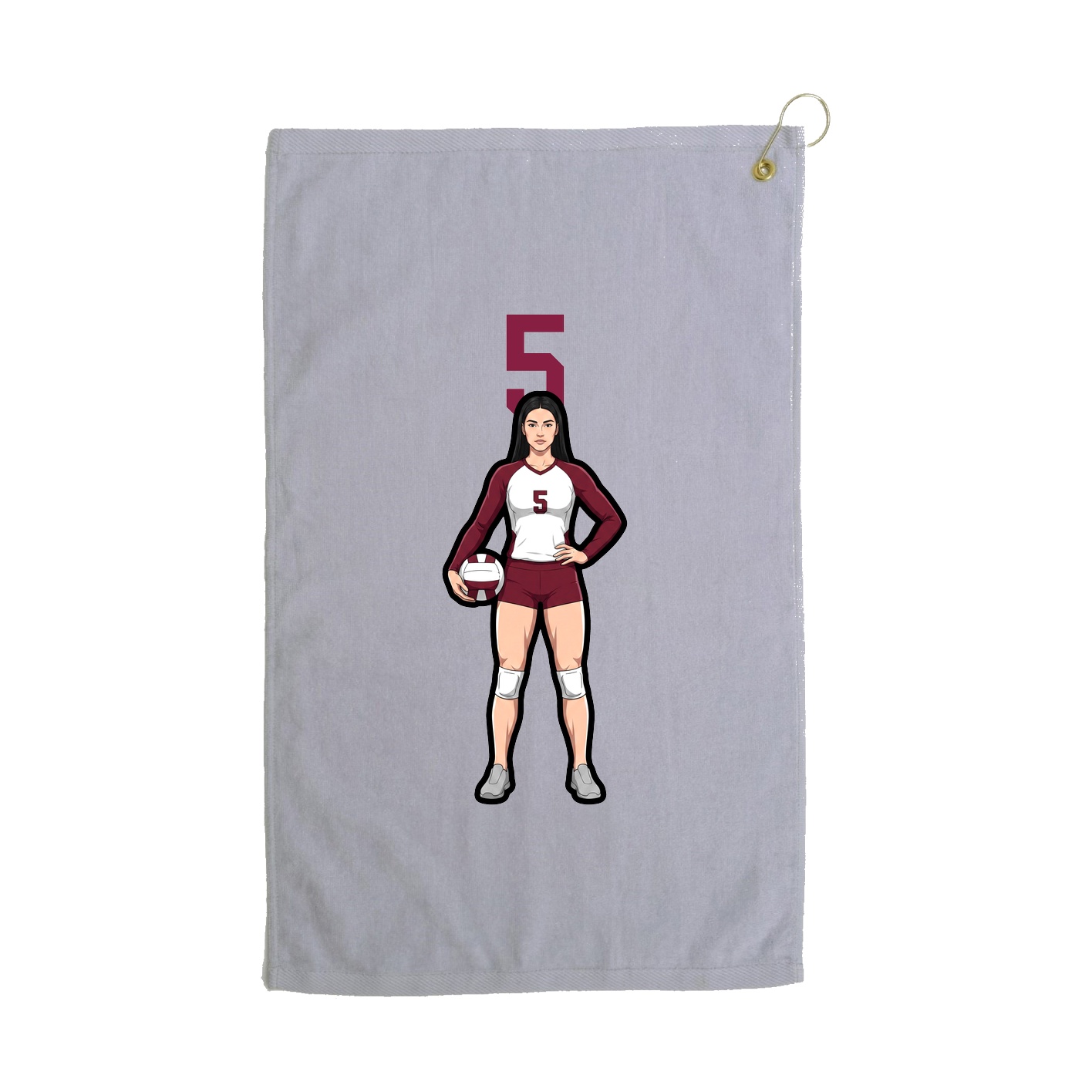 Golf Towel — Number Top in Grey