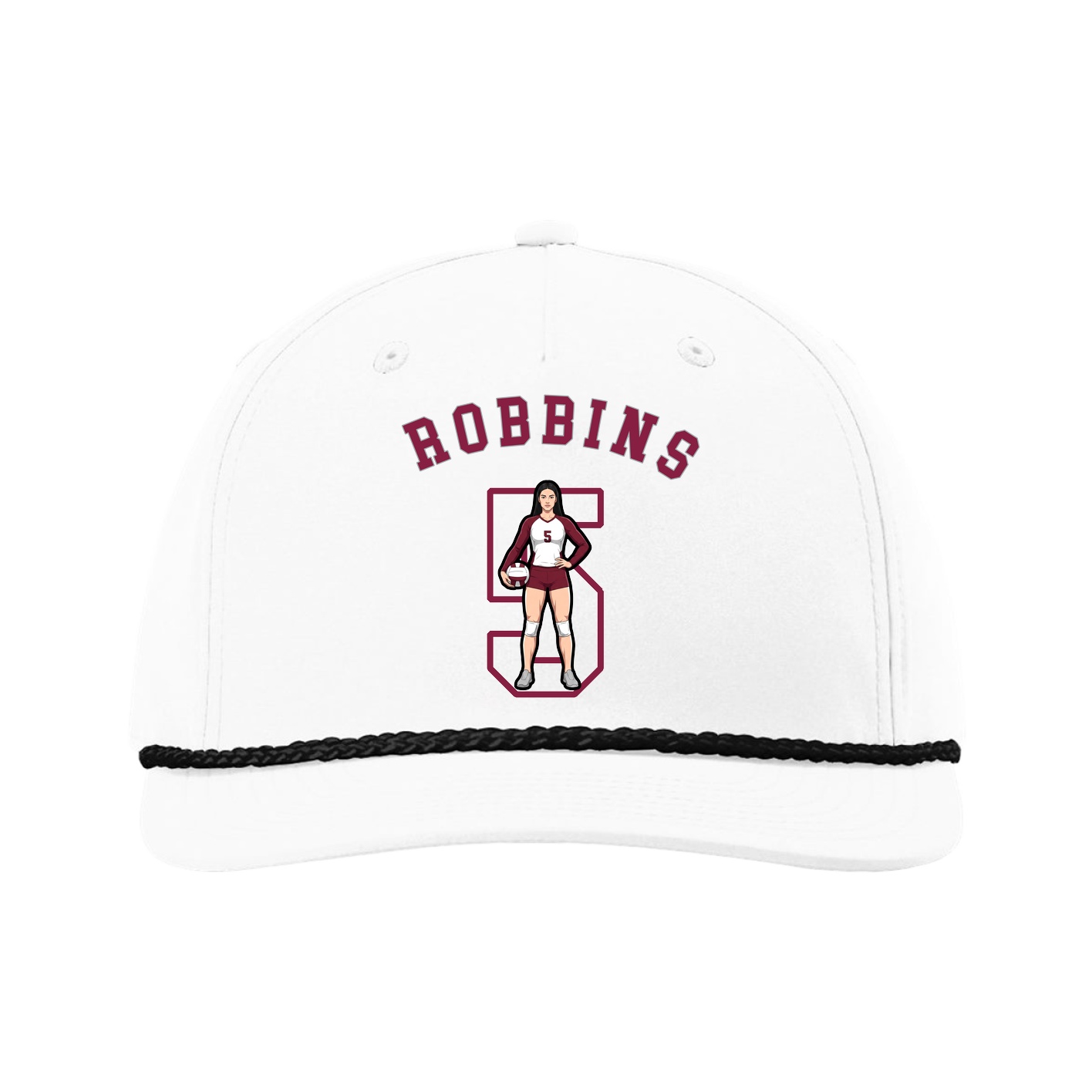 Five-Panel Classic Rope Cap — Shirsey Arch in White