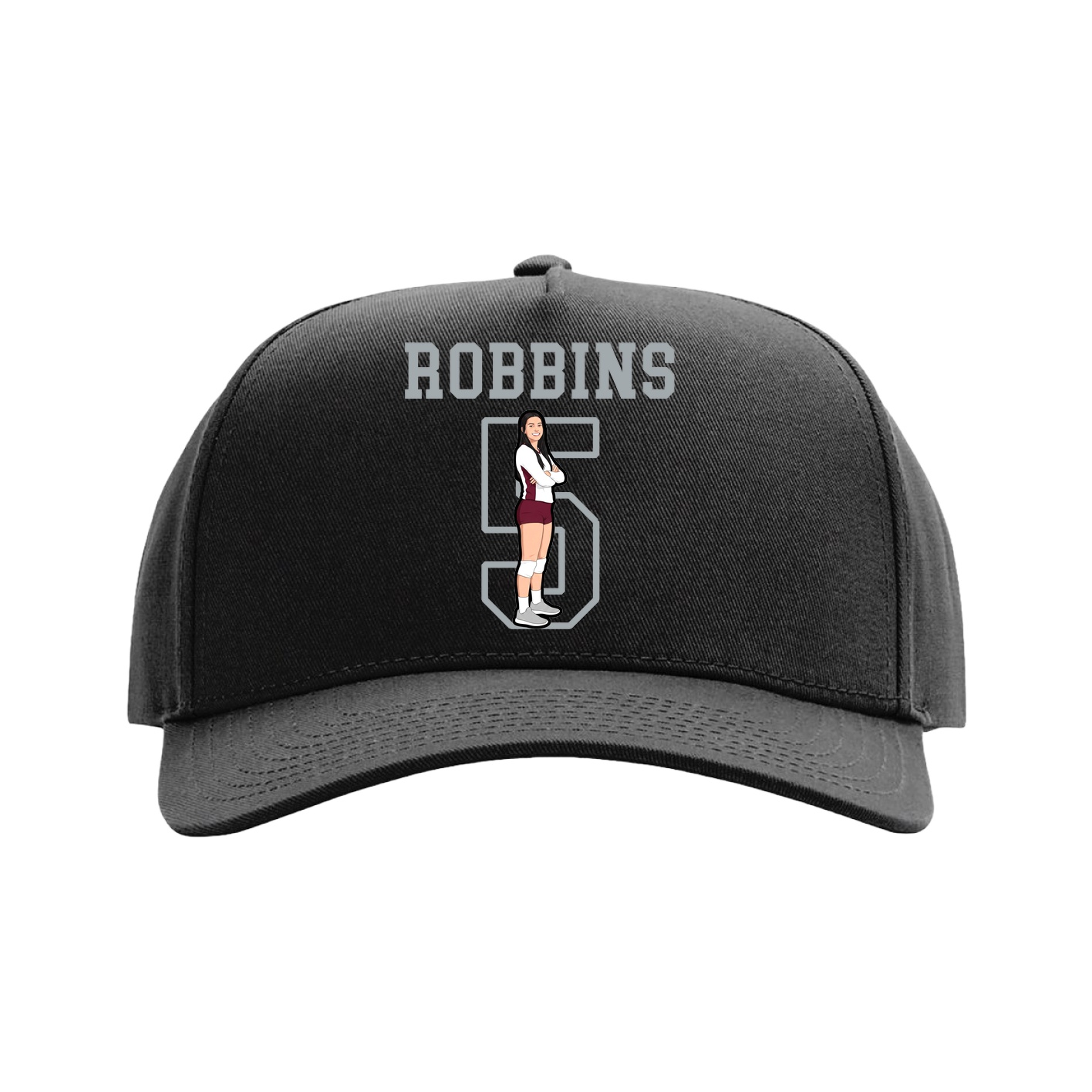 Full Fabric Five-Panel Champ Cap — Shirsey in Black