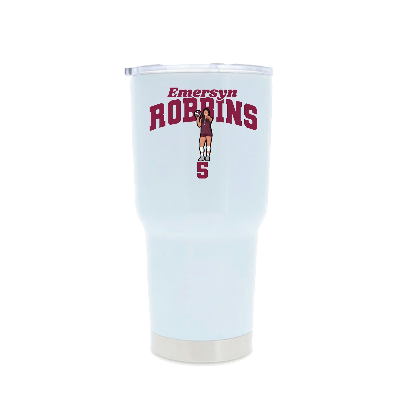 30oz Stainless Steel Tumbler — Signature Arch in White