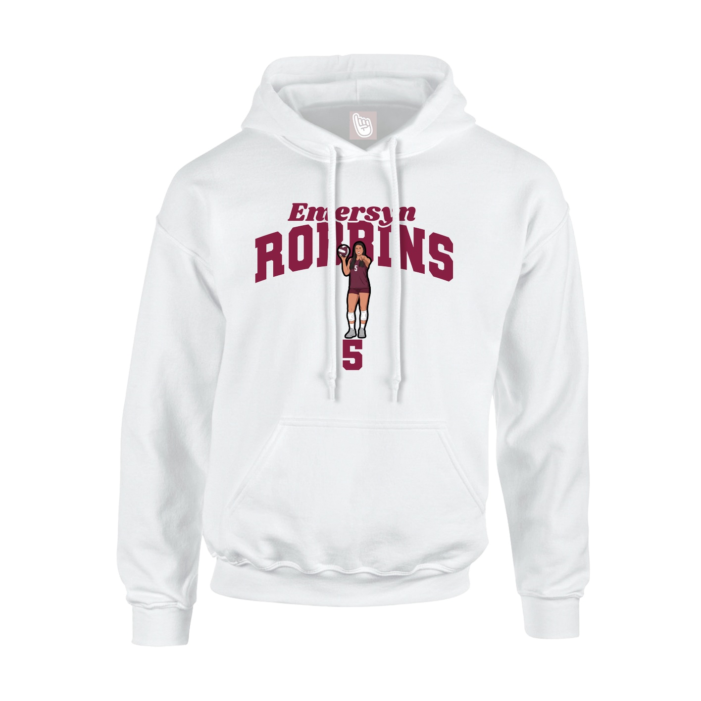 Hoodie — Signature Arch in White
