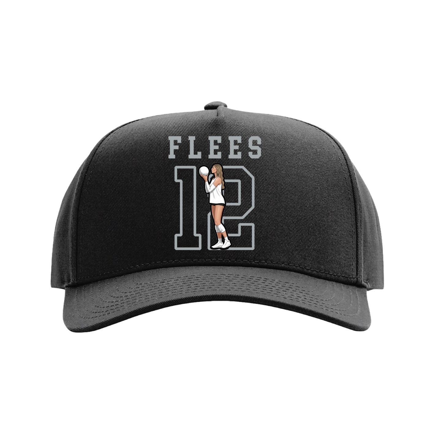 Full Fabric Five-Panel Champ Cap — Shirsey in Black