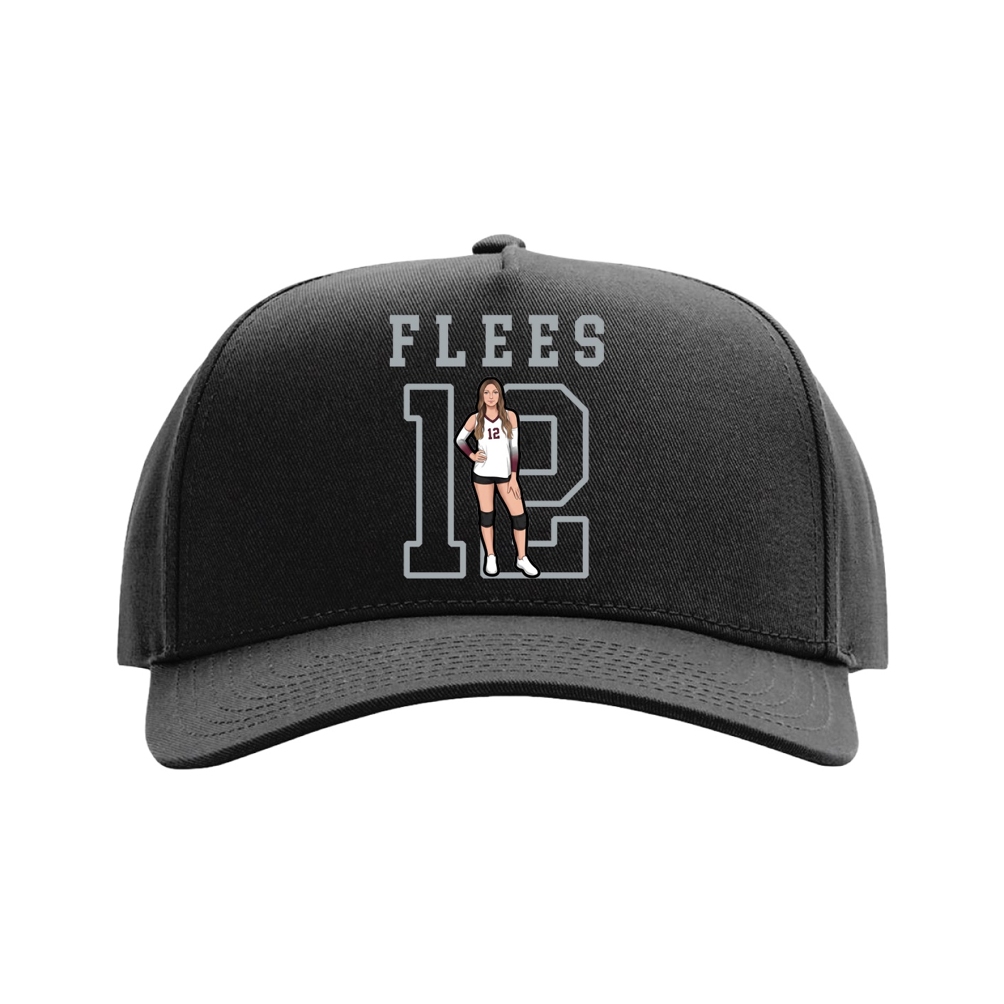 Full Fabric Five-Panel Champ Cap — Shirsey in Black