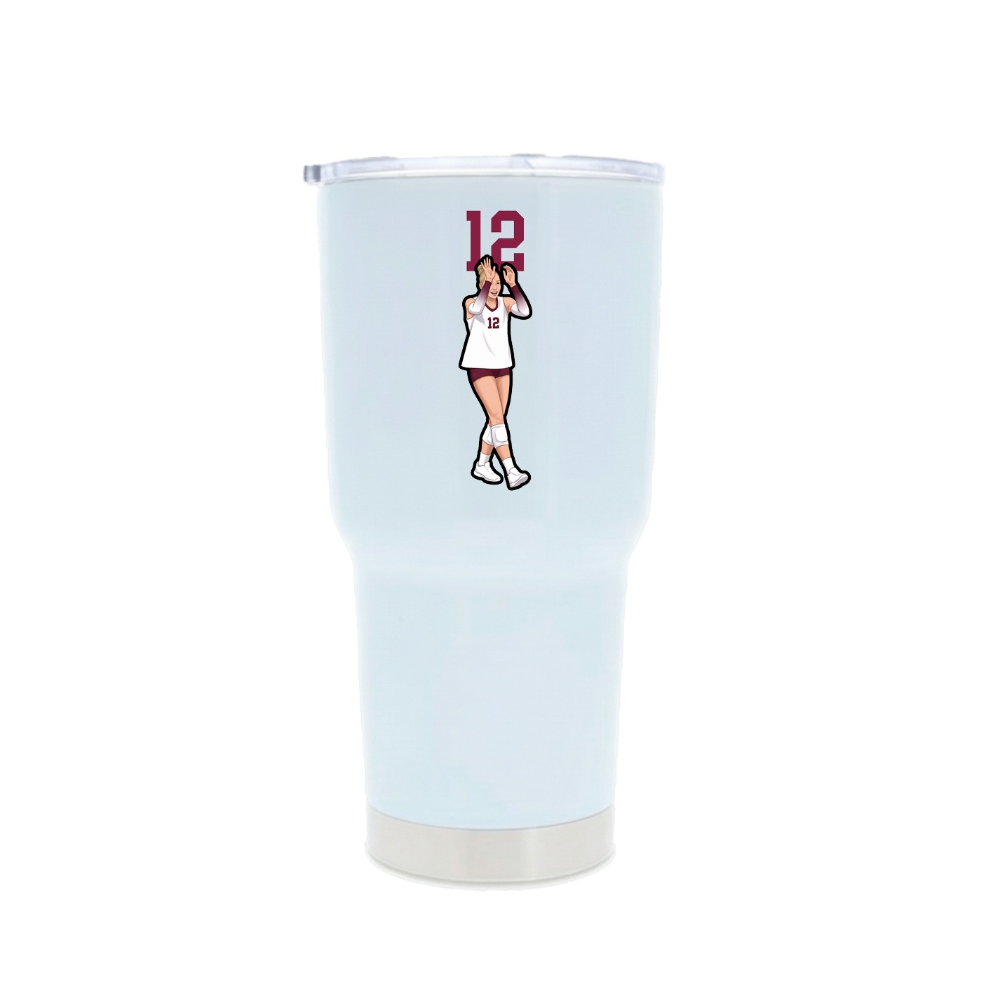 30oz Stainless Steel Tumbler — Number Top in White