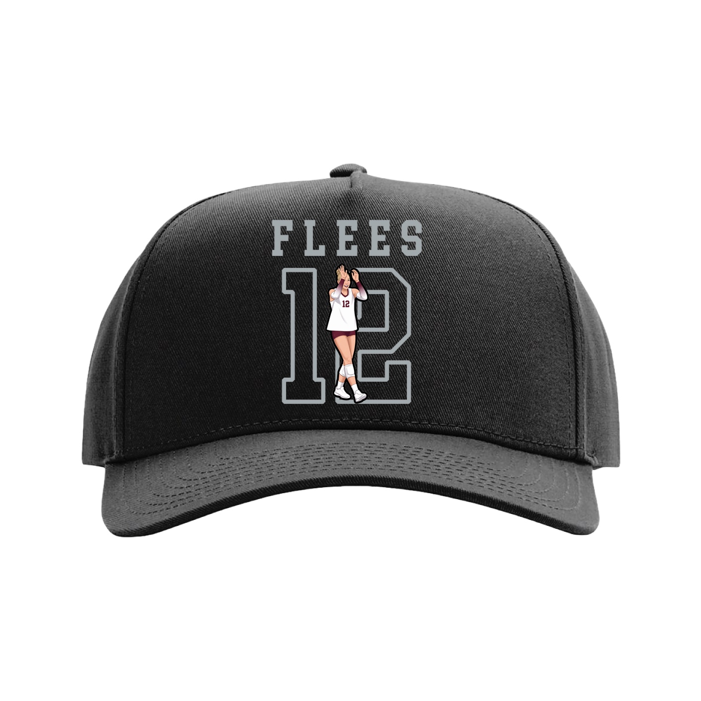 Full Fabric Five-Panel Champ Cap — Shirsey in Black