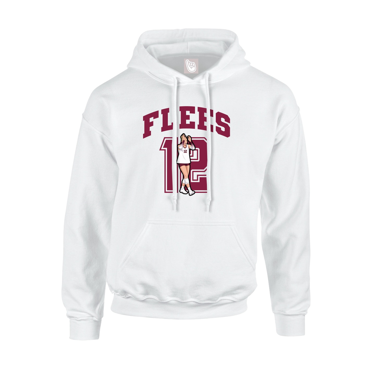 Youth Hoodie — Number in White