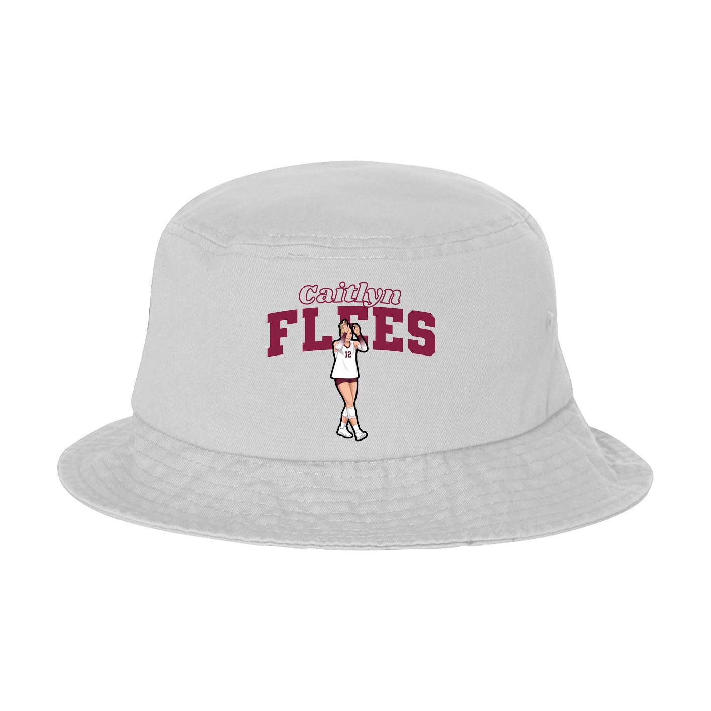 Bucket Cap — Name Arch in White