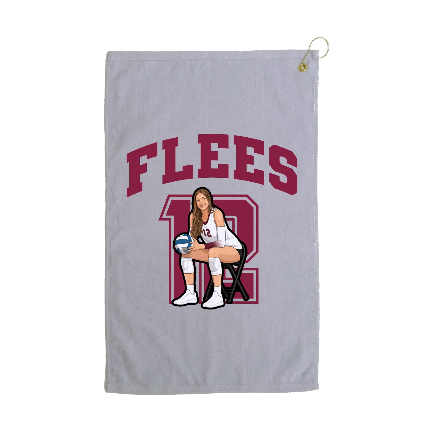 Golf Towel — Number in Grey