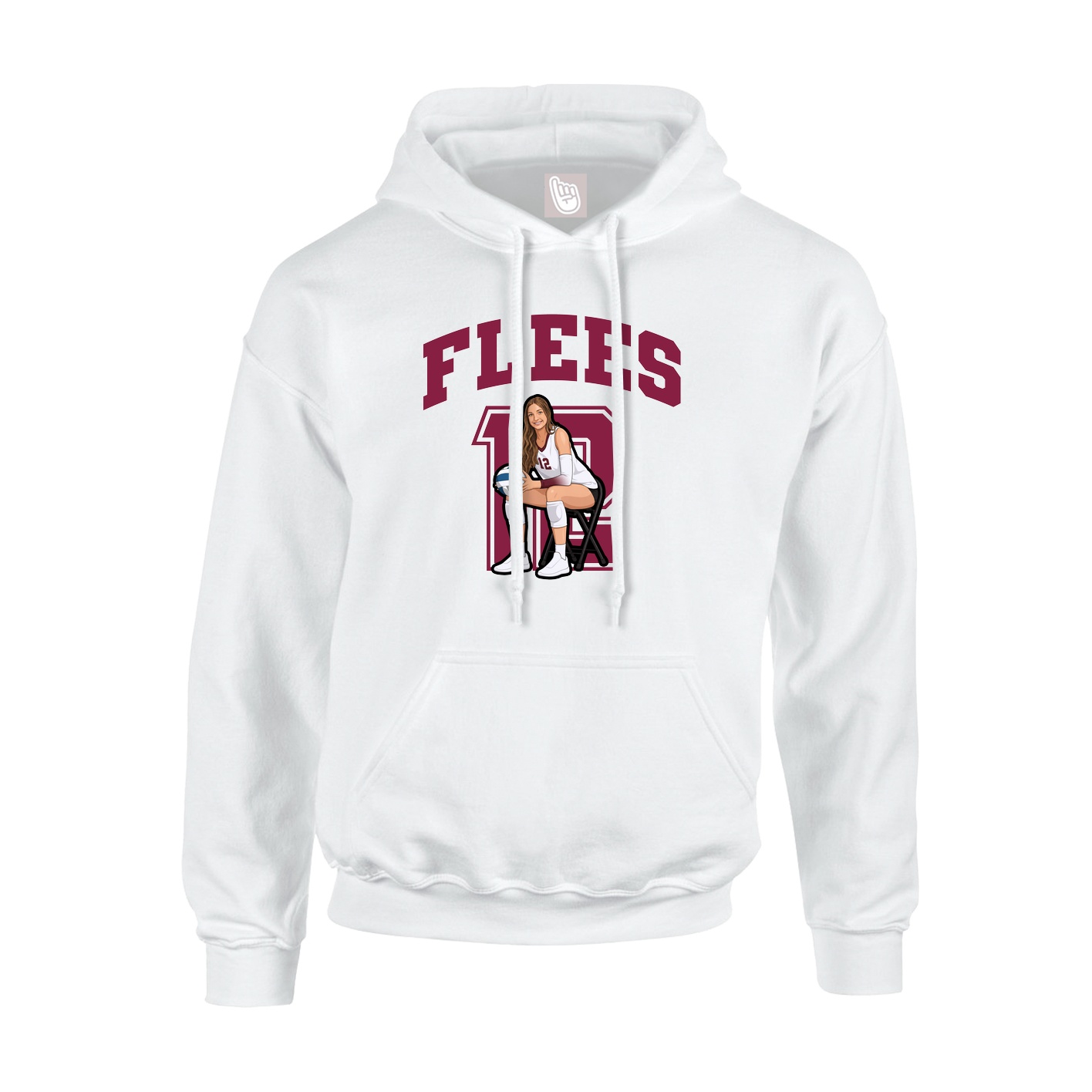Hoodie — Number in White