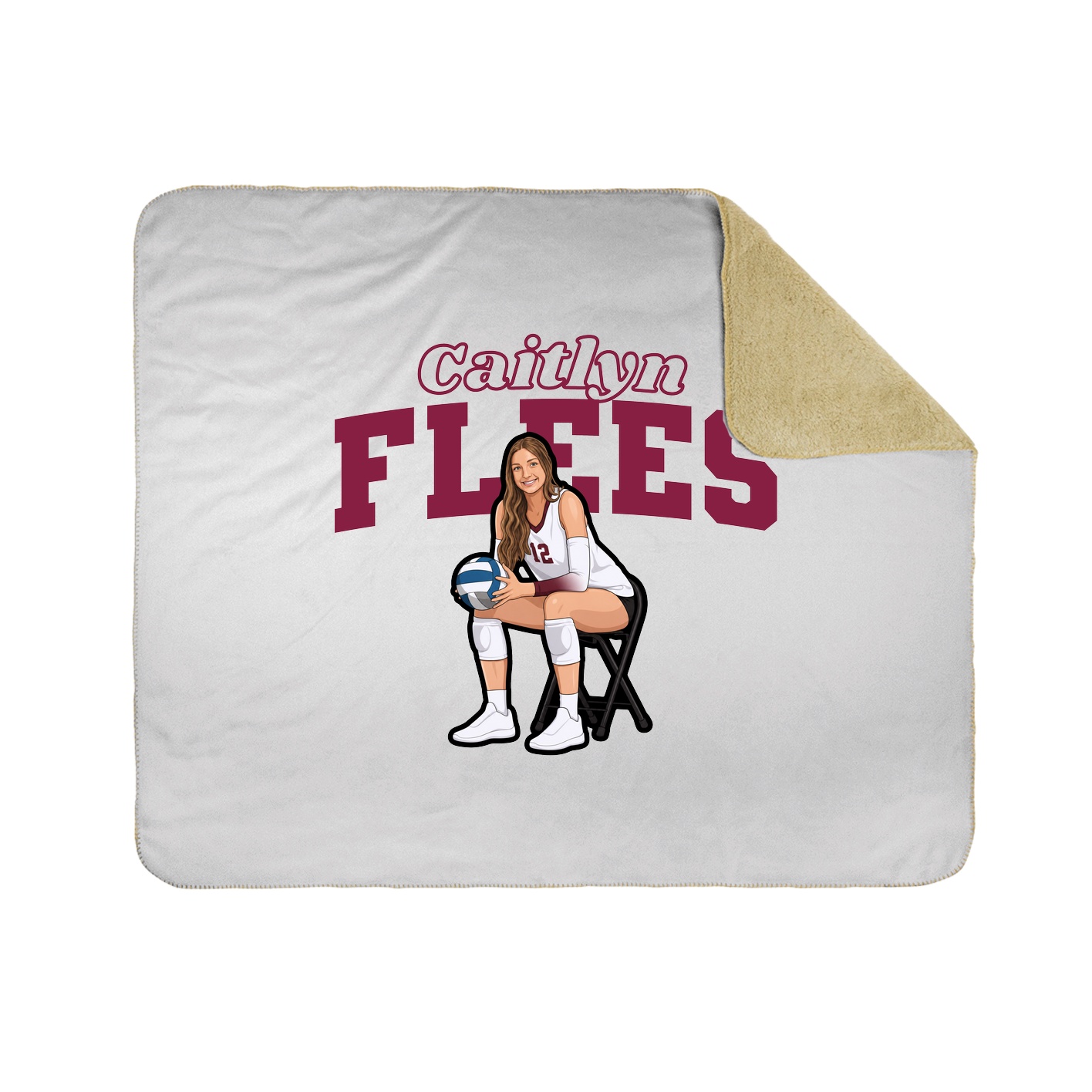 Throw Blanket — Name Arch in White