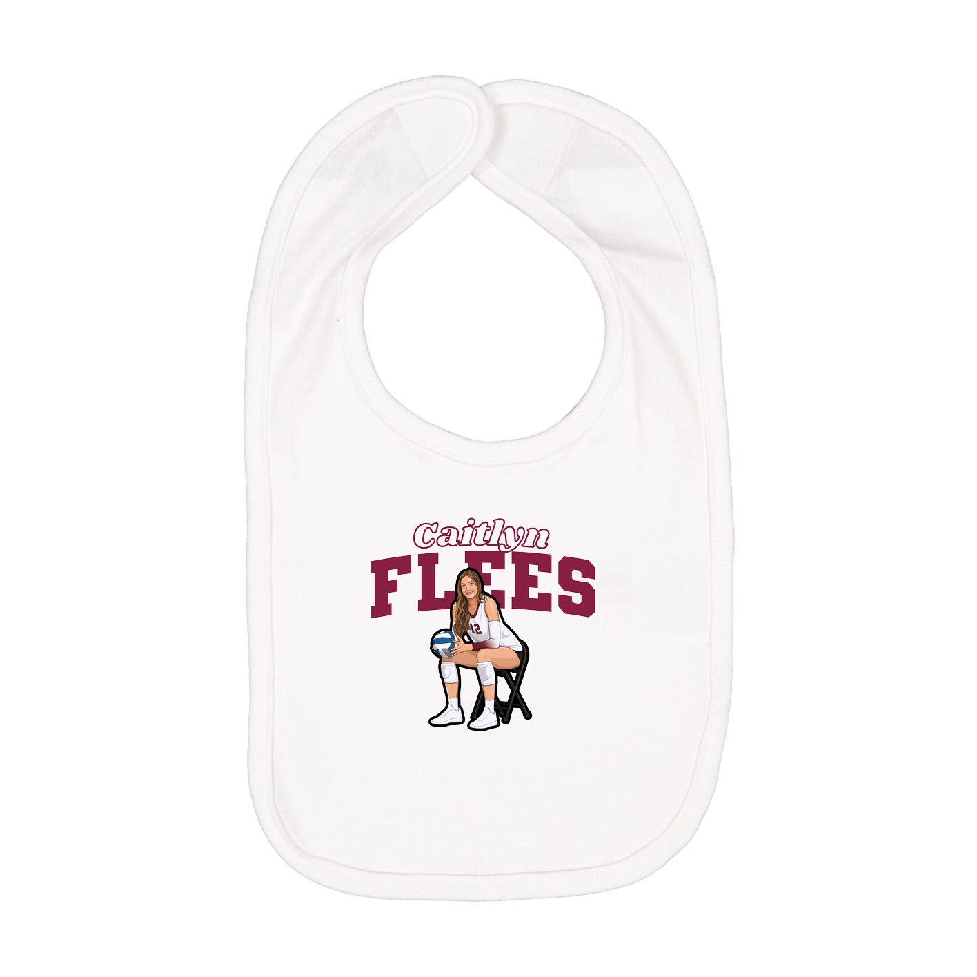 Infant Bib — Name Arch in White