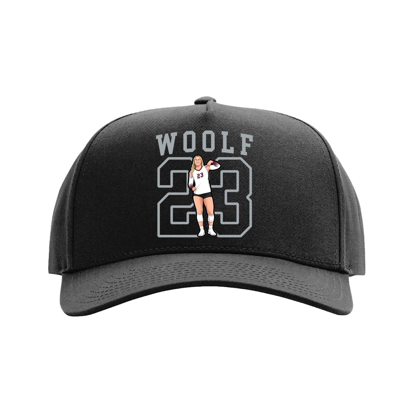 Full Fabric Five-Panel Champ Cap — Shirsey in Black
