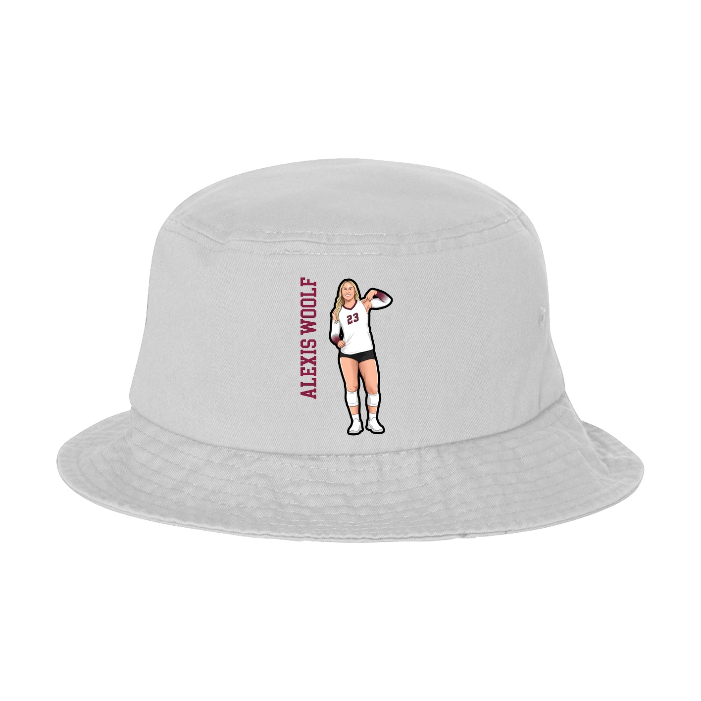 Bucket Cap — Name Vertical in White