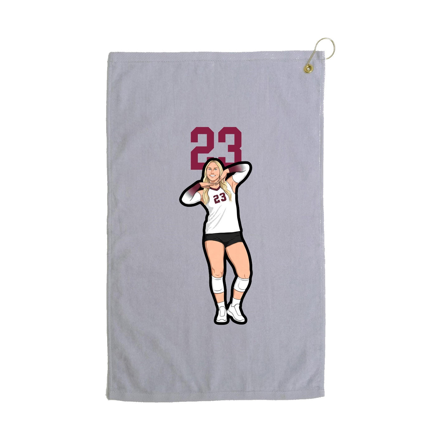 Golf Towel — Number Top in Grey