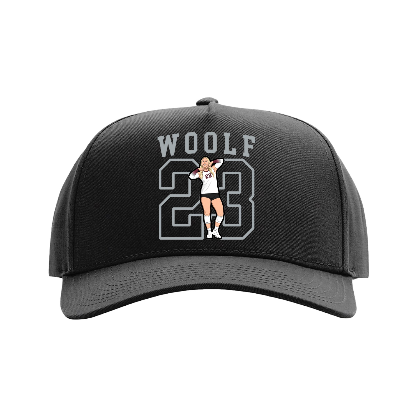 Full Fabric Five-Panel Champ Cap — Shirsey in Black